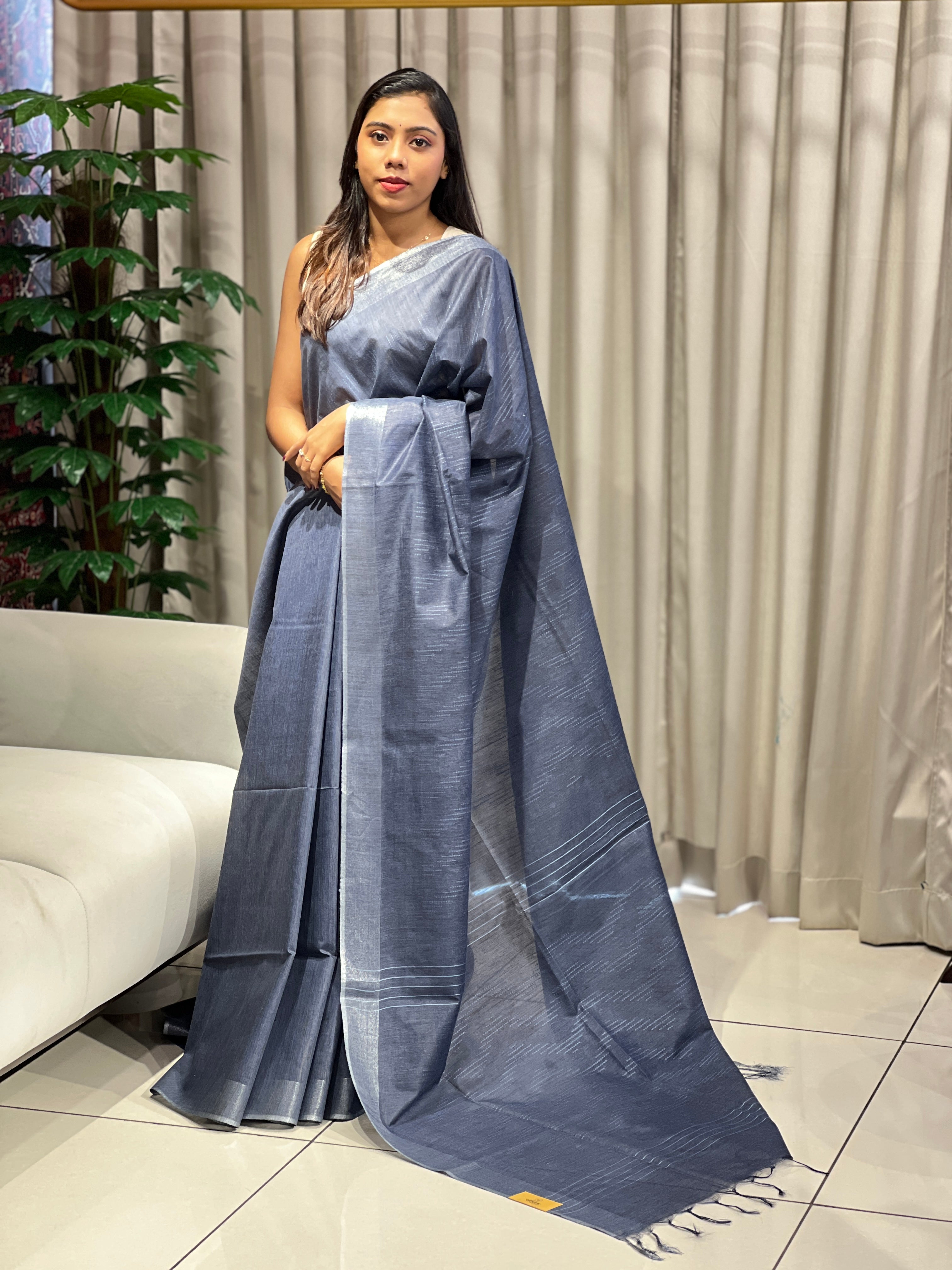 Thread Woven Semi Tussar Saree | PF1139