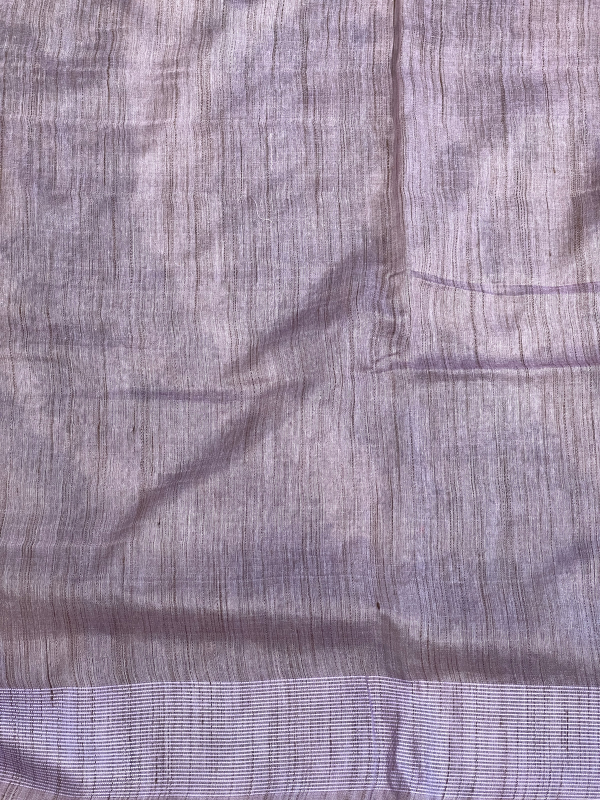Machine Embroidery Bhagalpuri Linen Saree | NHH707