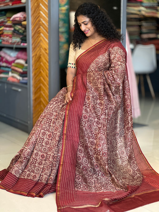 Printed Silk Chanderi Saree | RGD190