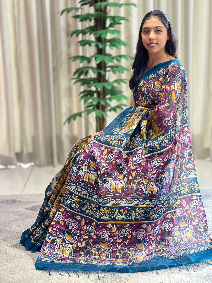 Screen Printed Semi Silk Saree | US261