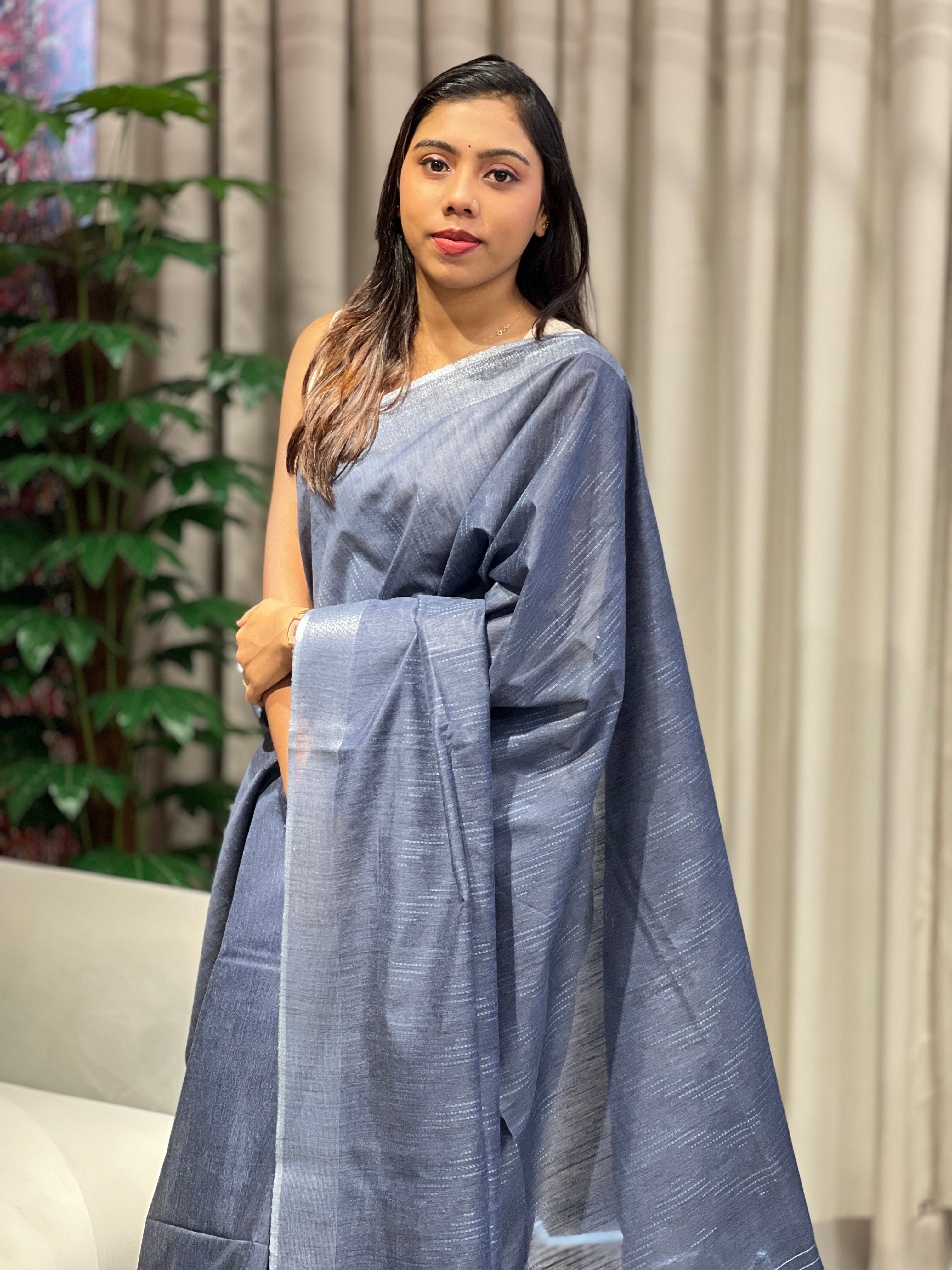 Thread Woven Semi Tussar Saree | PF1139