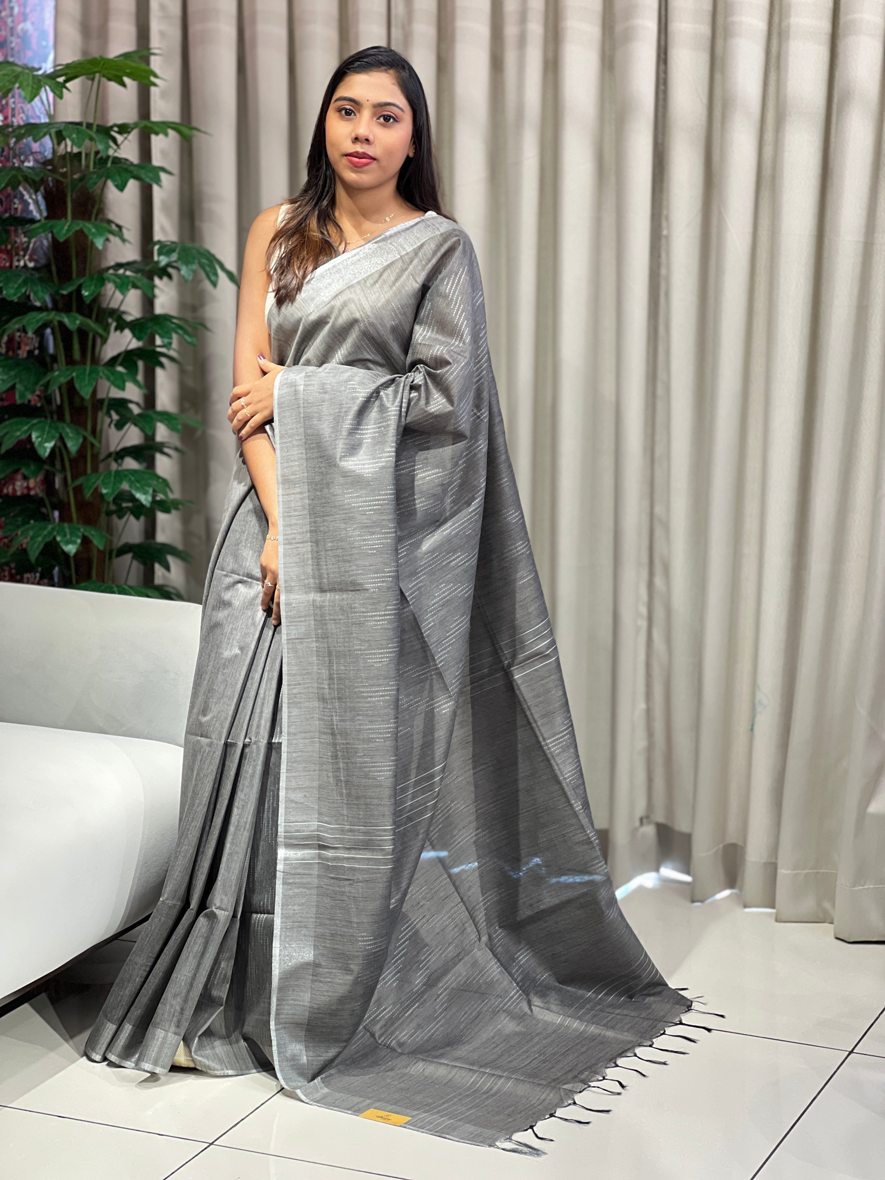 Thread Woven Semi Tussar Saree | PF1130