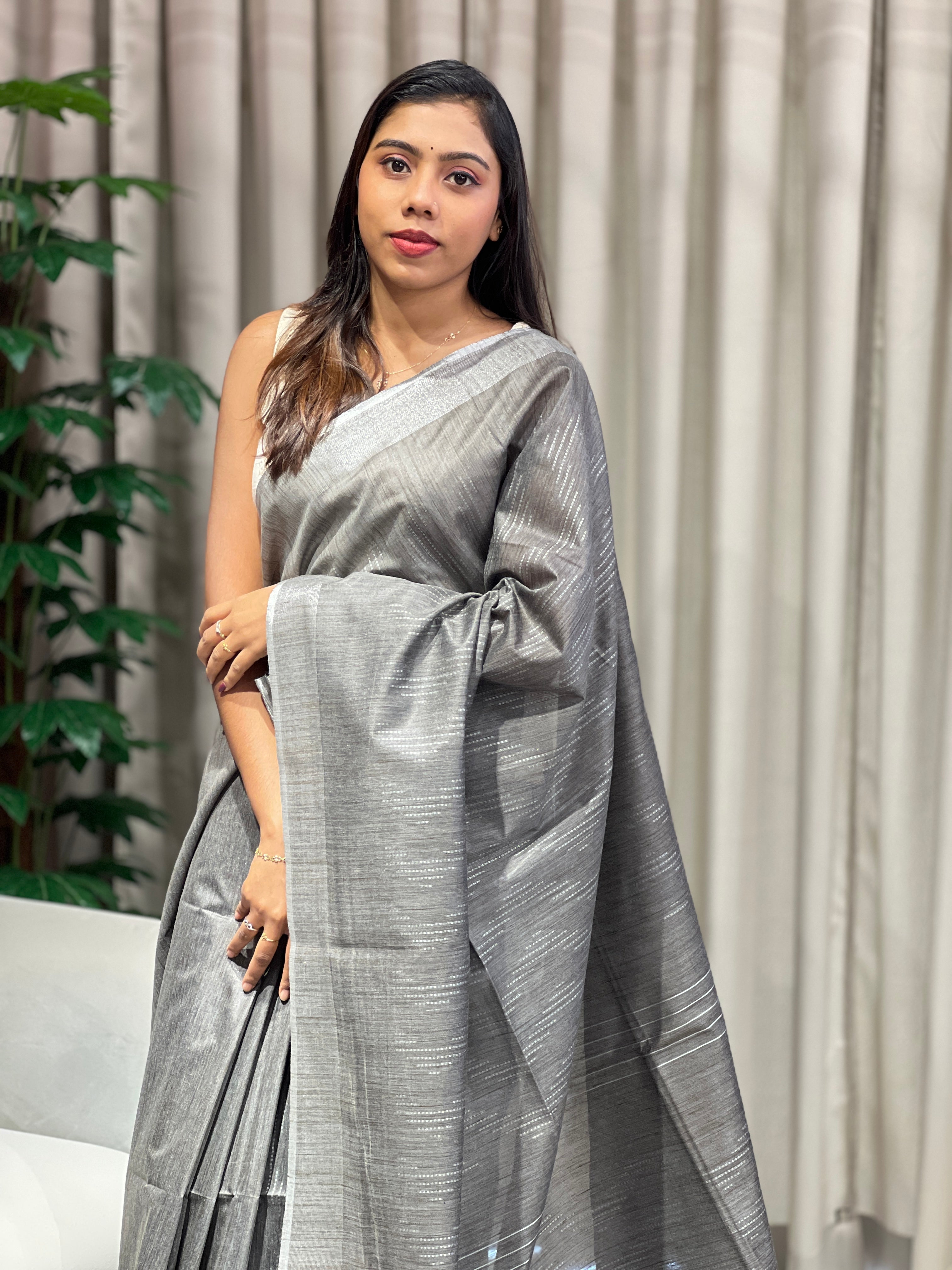 Thread Woven Semi Tussar Saree | PF1130