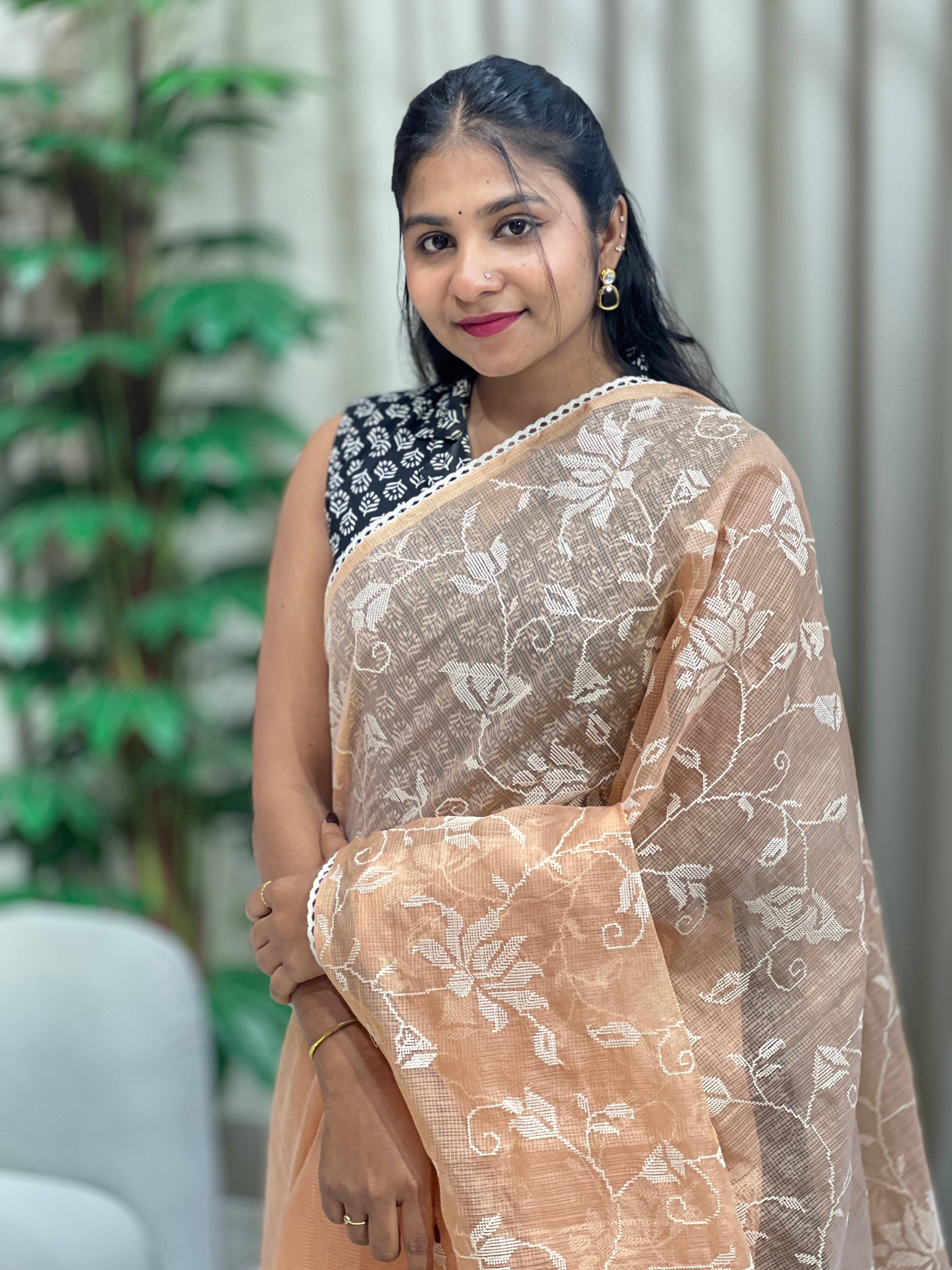 Machine Embroidery Detailed Kota Saree | BLD1667