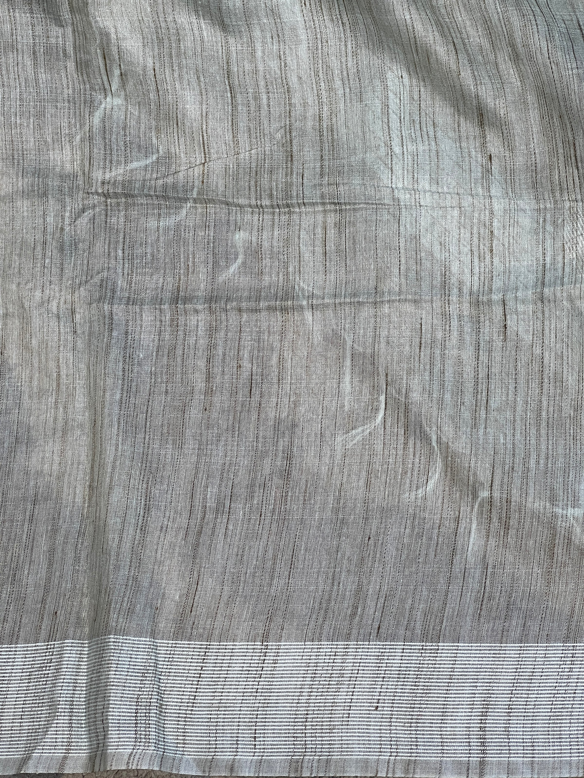 Machine Embroidery Bhagalpuri Linen Saree | NHH710