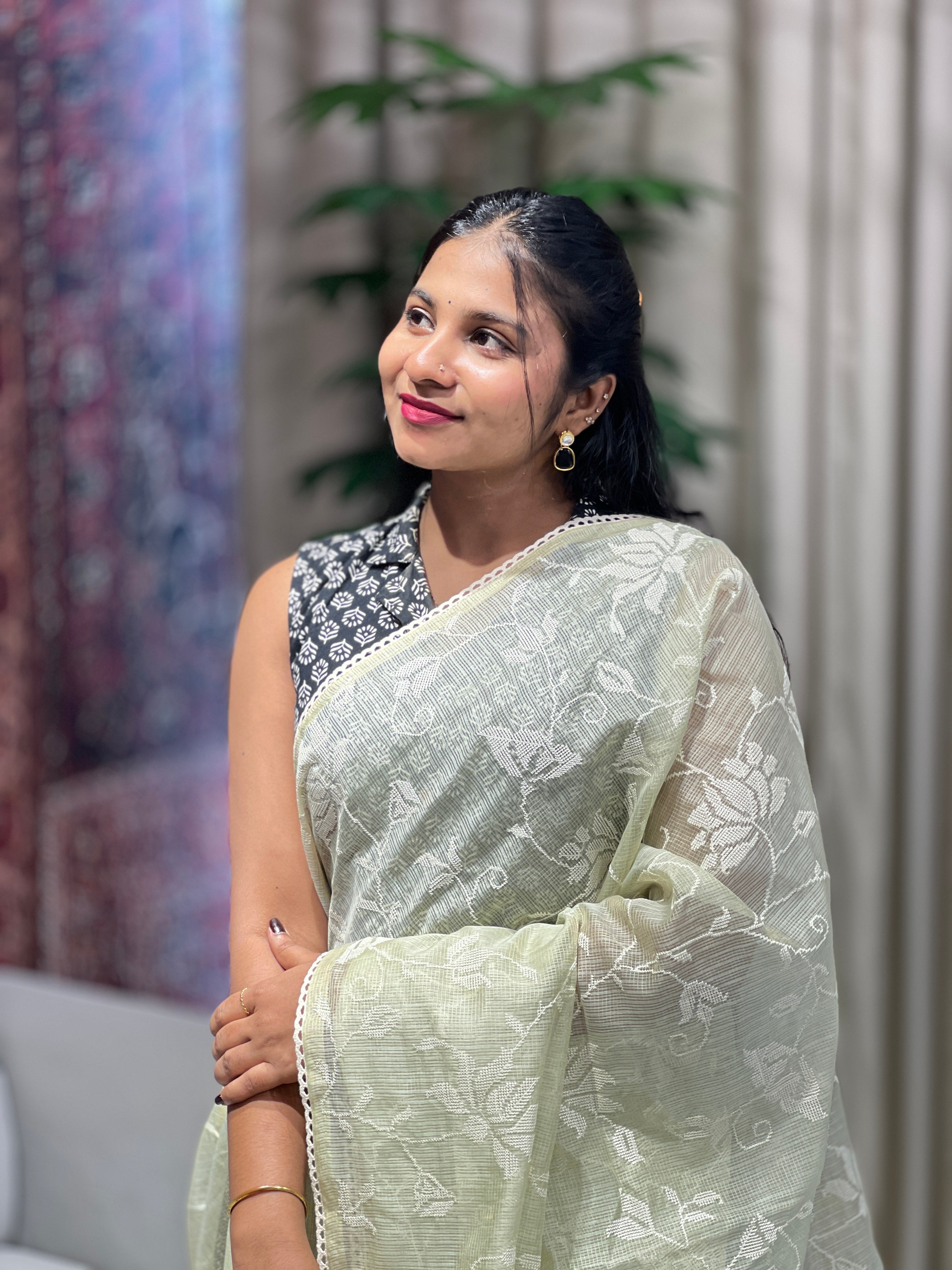 Machine Embroidery Detailed Kota Saree | BLD1669