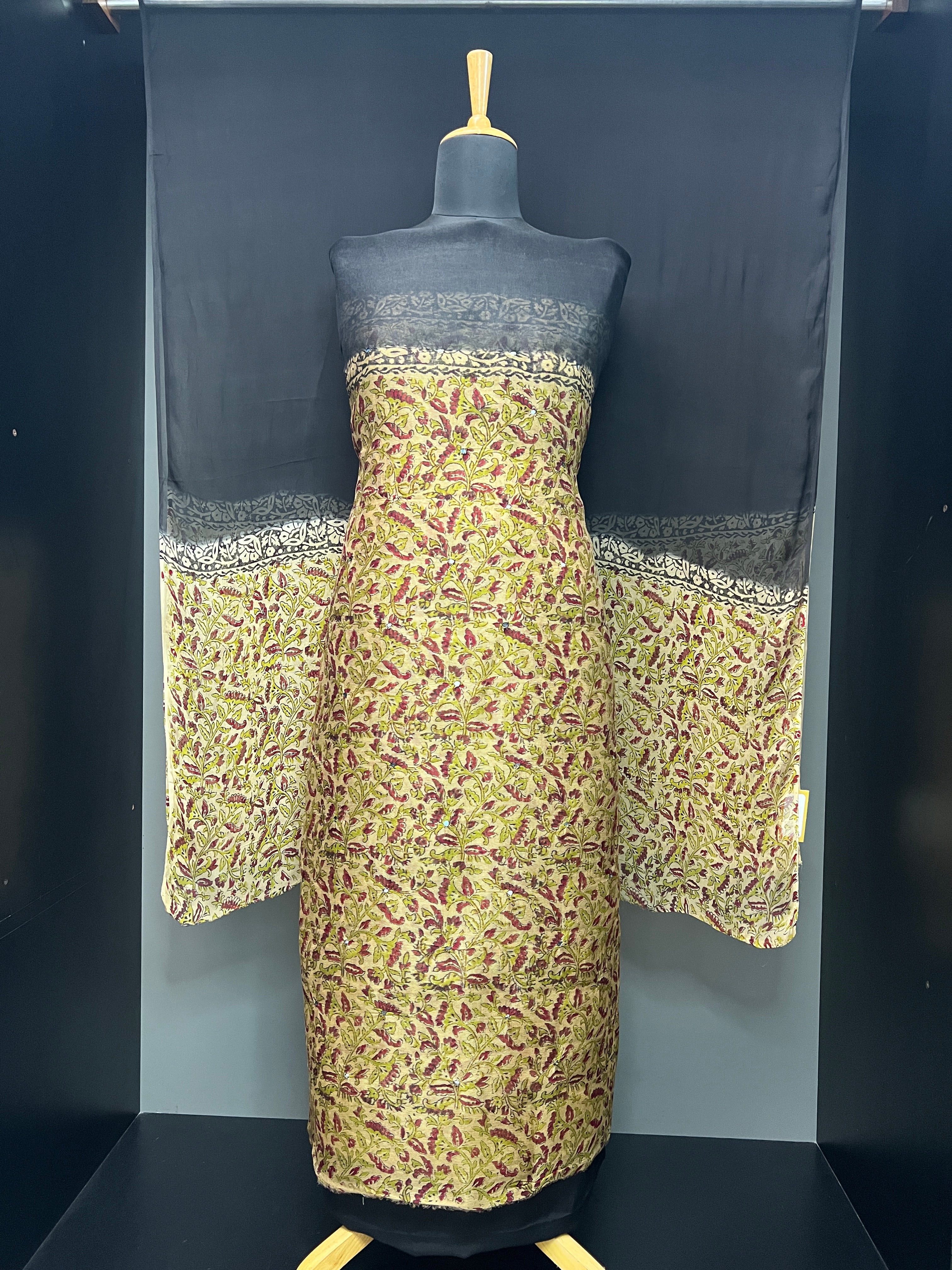 Screen Printed Nalgonda Mirror Detailed Kota Salwar Set | SF1227
