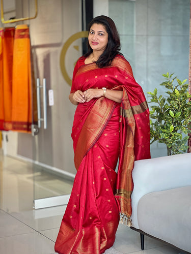 Zari Weaved Raw Silk Saree | NHH332