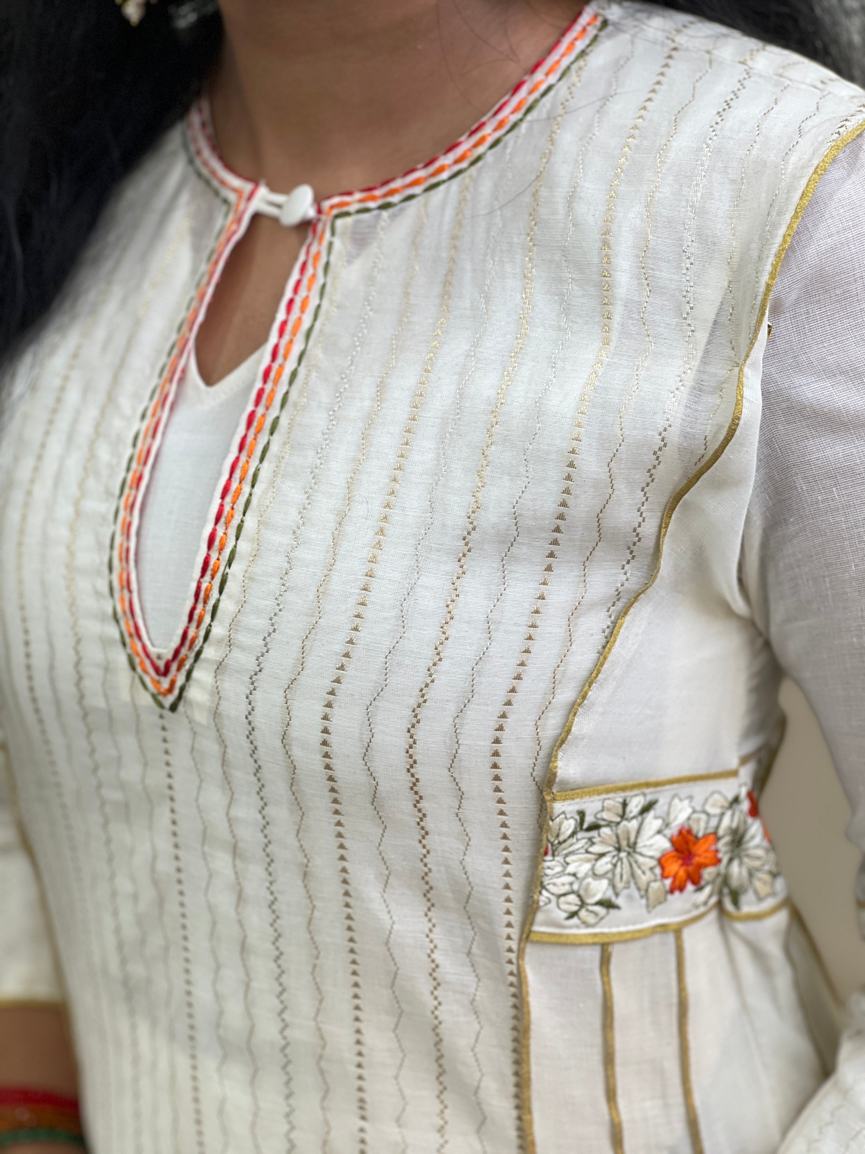Kanakamulla Editz :-Floral Embroidered Anarkali Set (Un Stitched ) | OKM106