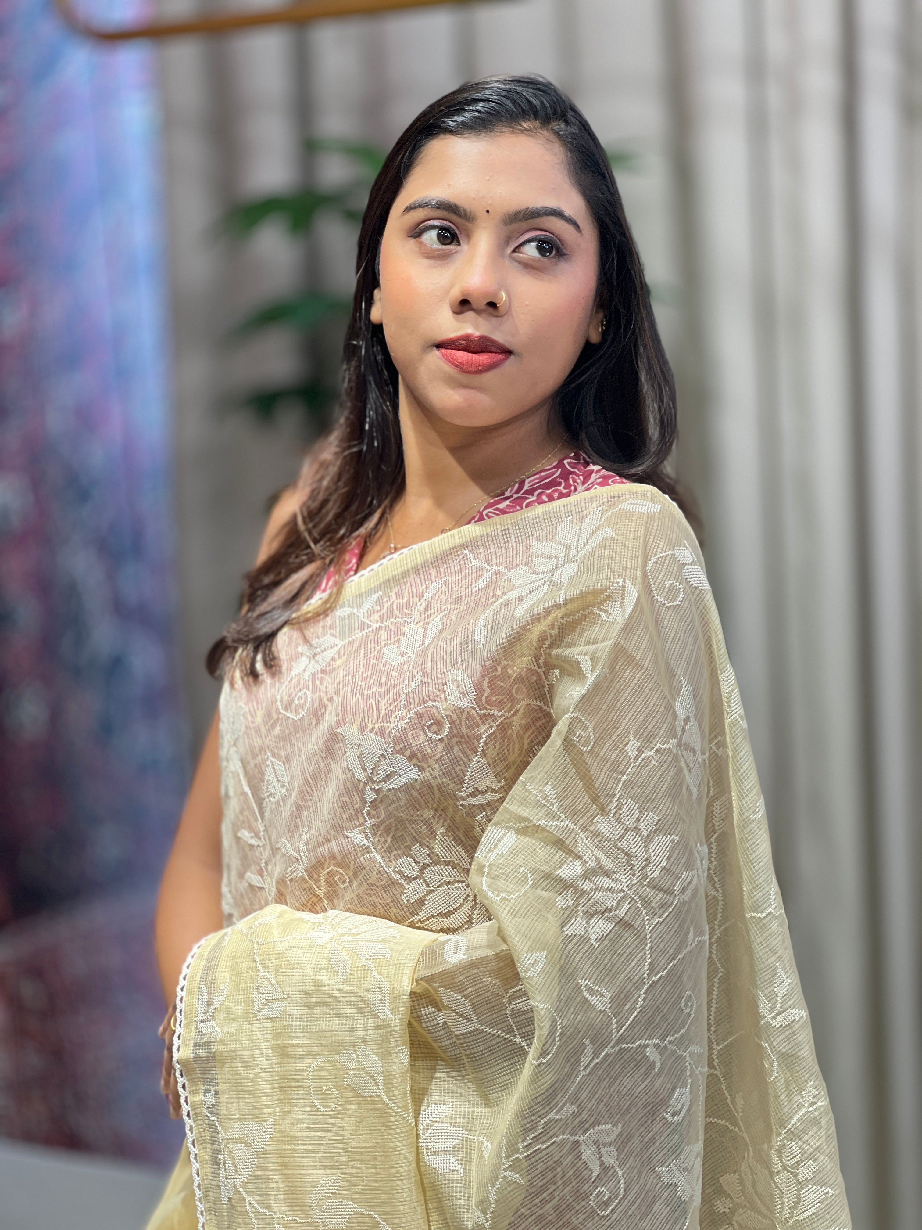 Machine Embroidery Detailed Kota Saree | BLD1668