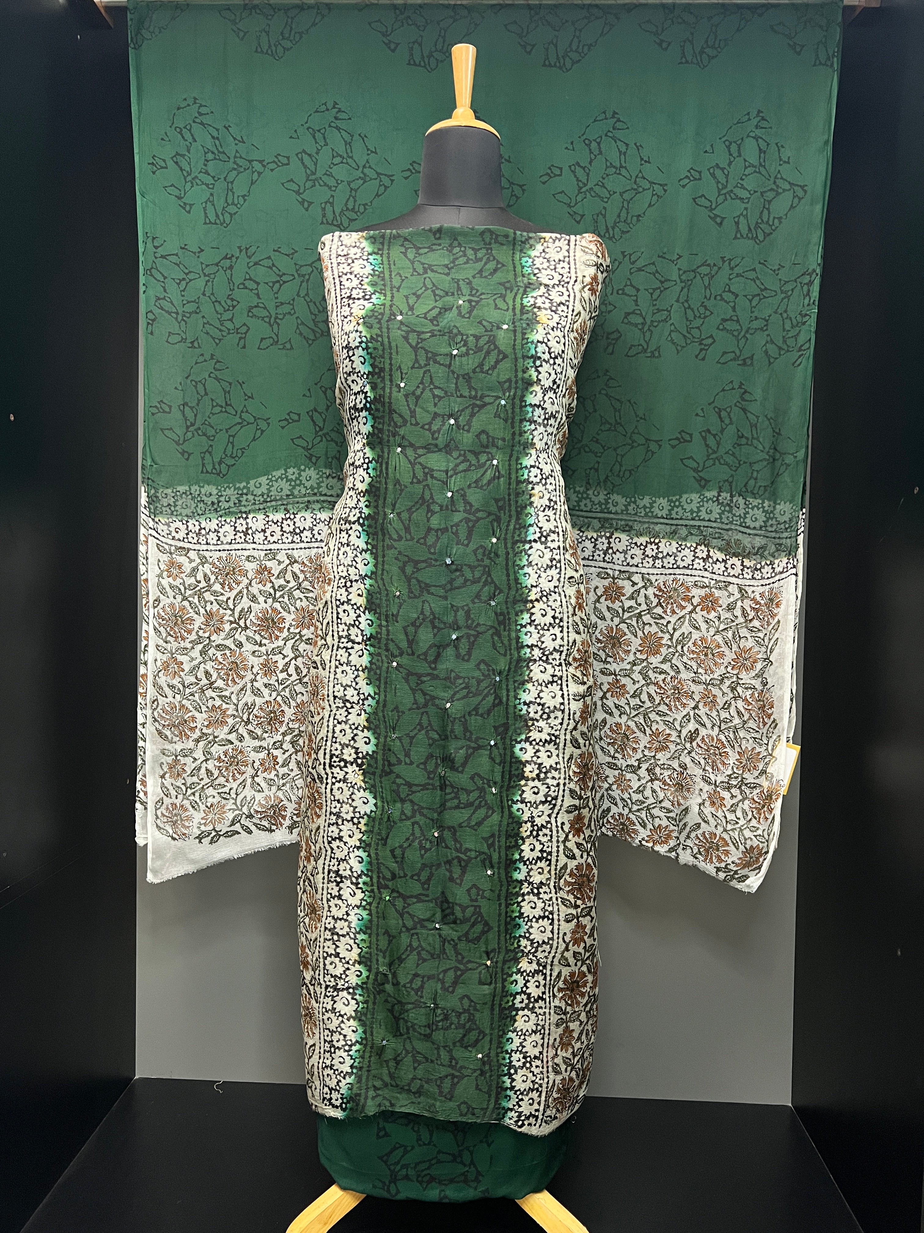 Print With Nalgonda Mirror Detailed Supernet Kota Salwar Set | SF1236