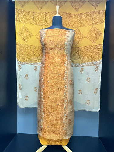Print With Nalgonda Mirror Detailed Supernet Kota Salwar Set | SF1233