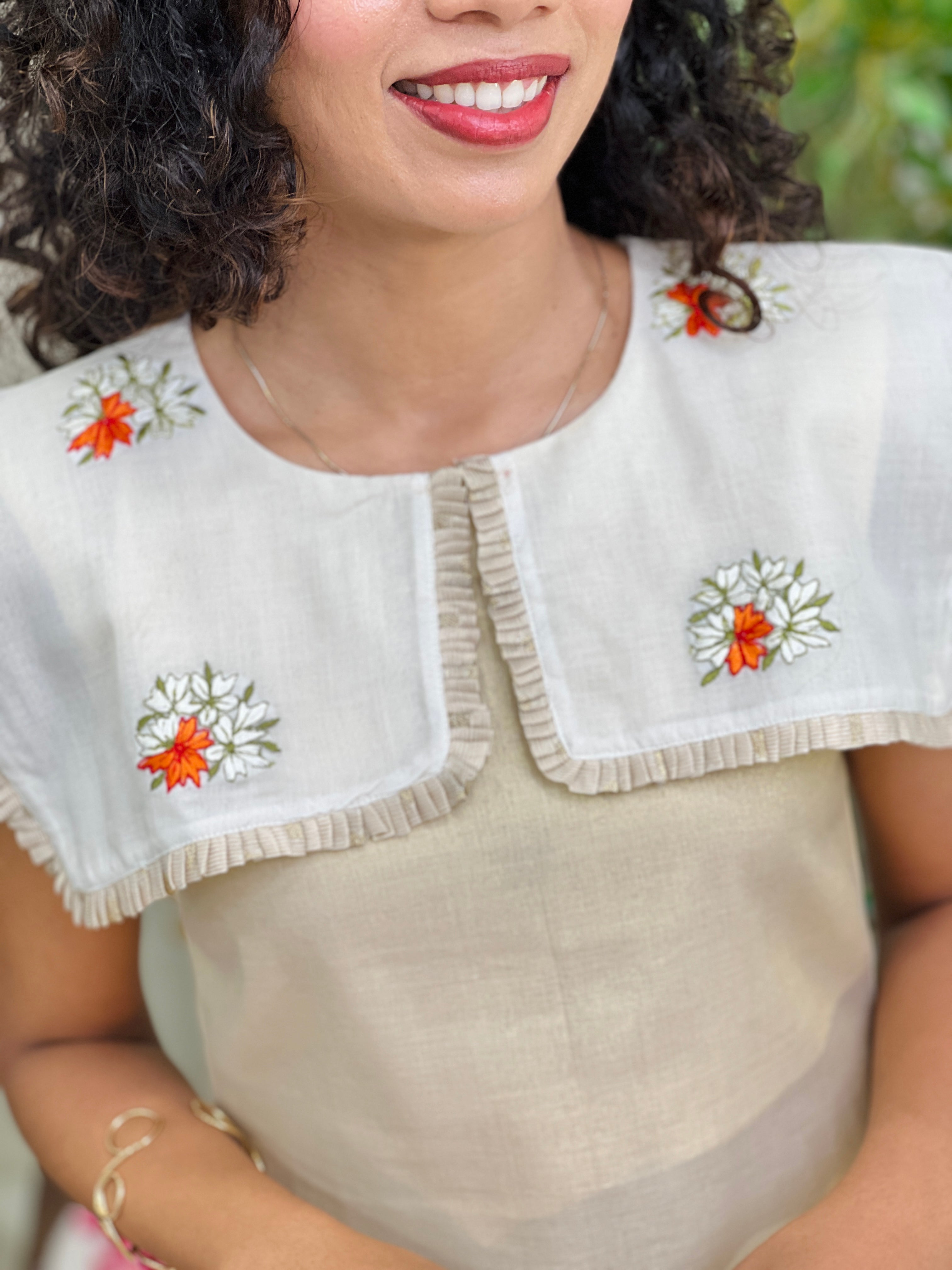 Kanakamulla Editz :- Floral Embroidered Dress (Un Stitched ) | OKM102