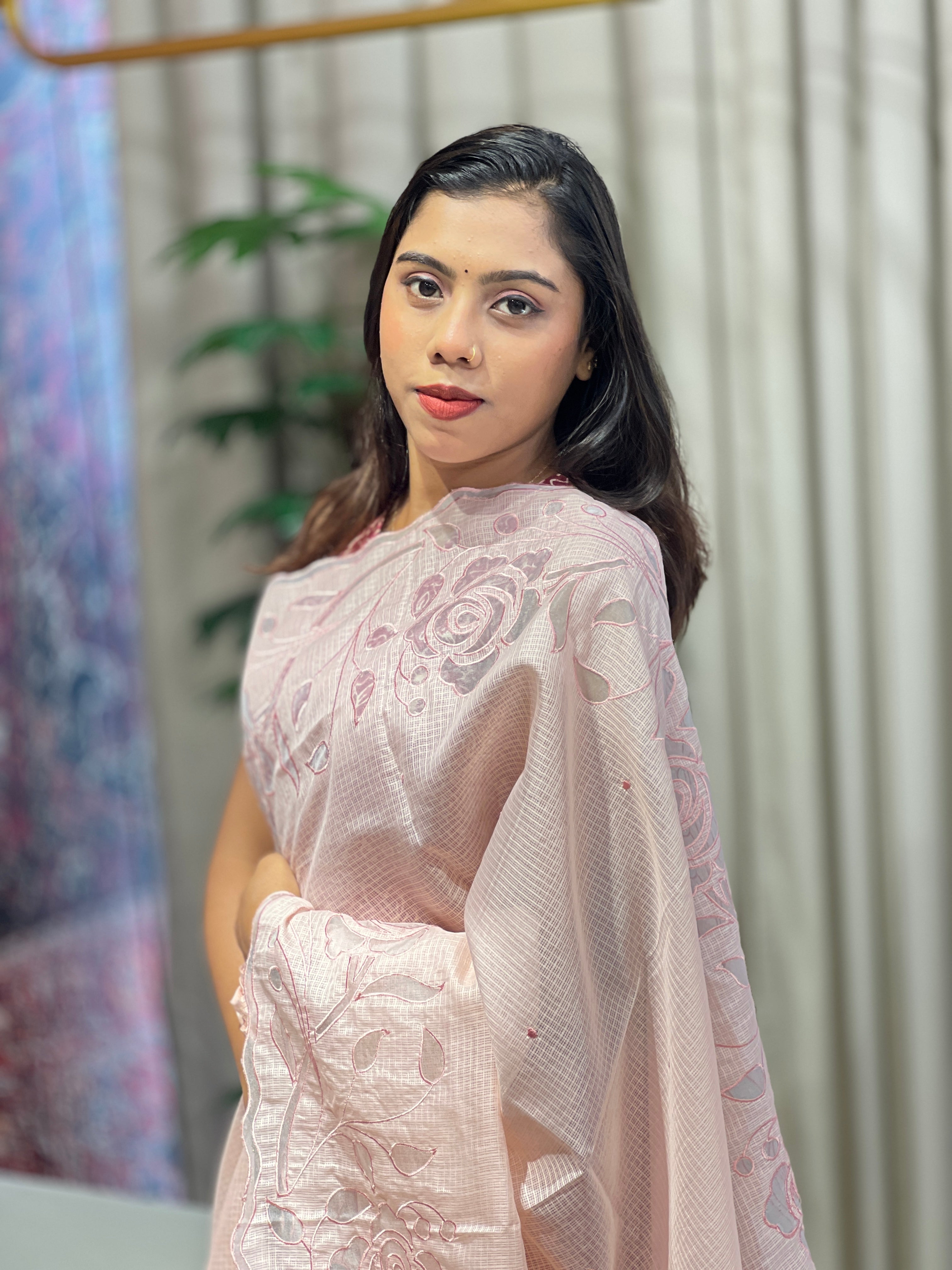 Floral Applique Detailed Kota Saree | BLD1650