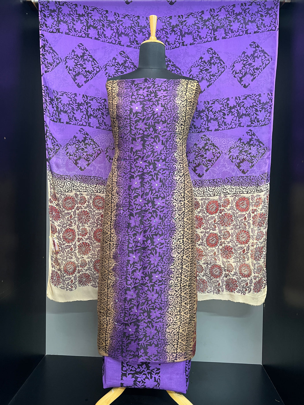 Printed Nalgonda Mirror Detailed Kota Salwar Set | SF1231
