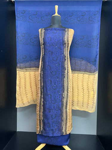 Print With Nalgonda Mirror Detailed Organza Salwar Set | SF1249
