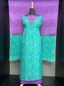 Print With Nalgonda Mirror Detailed Organza Salwar Set | SF1243