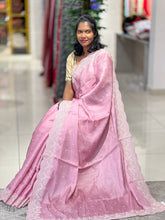Point Embroidery Pattern Tussar Finish Saree | SUN171