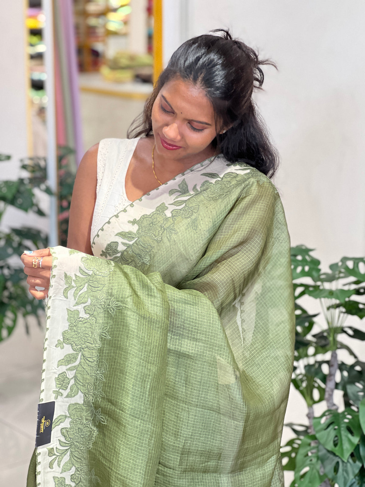Patchwork Detailed Tussar Silky Kota Saree | SBS1474