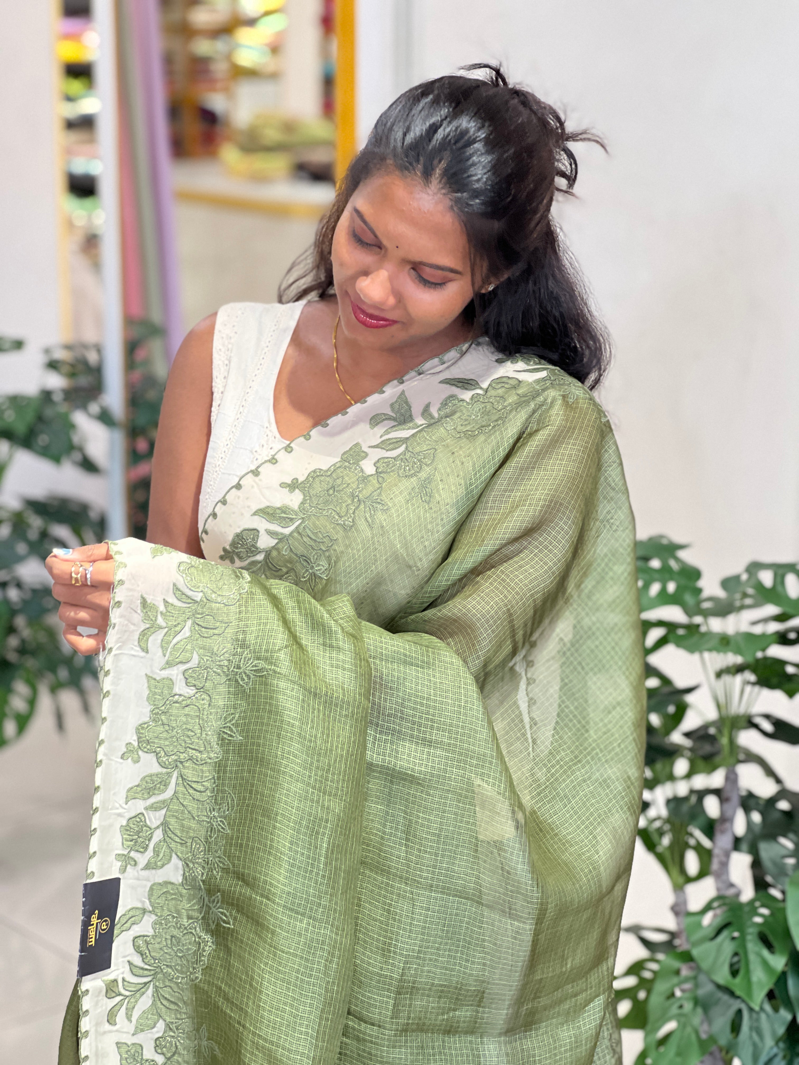 Patchwork Detailed Silky Kota Saree | SBS1367
