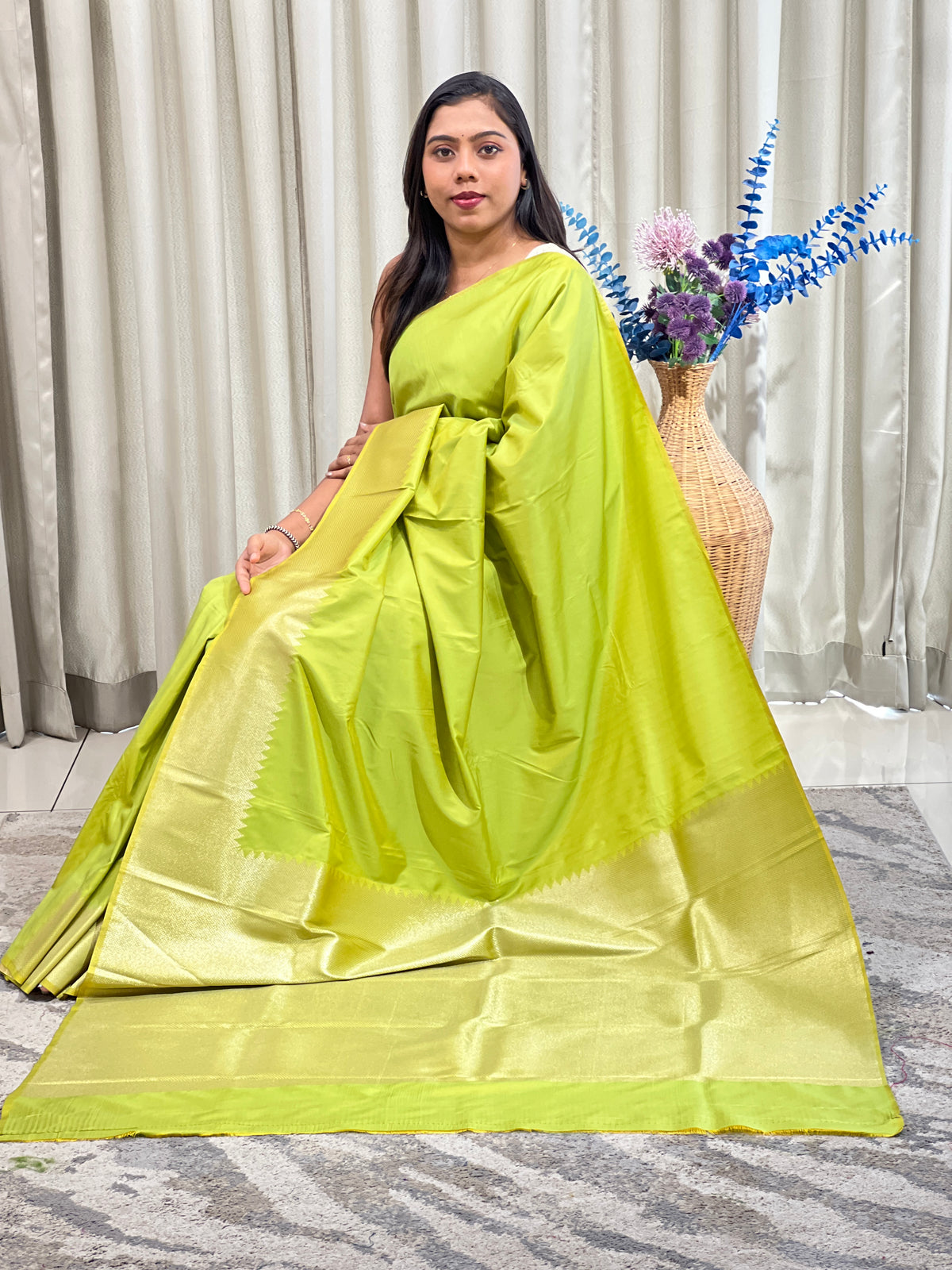 Broad Bordered Semi Silk Saree | AHD1920
