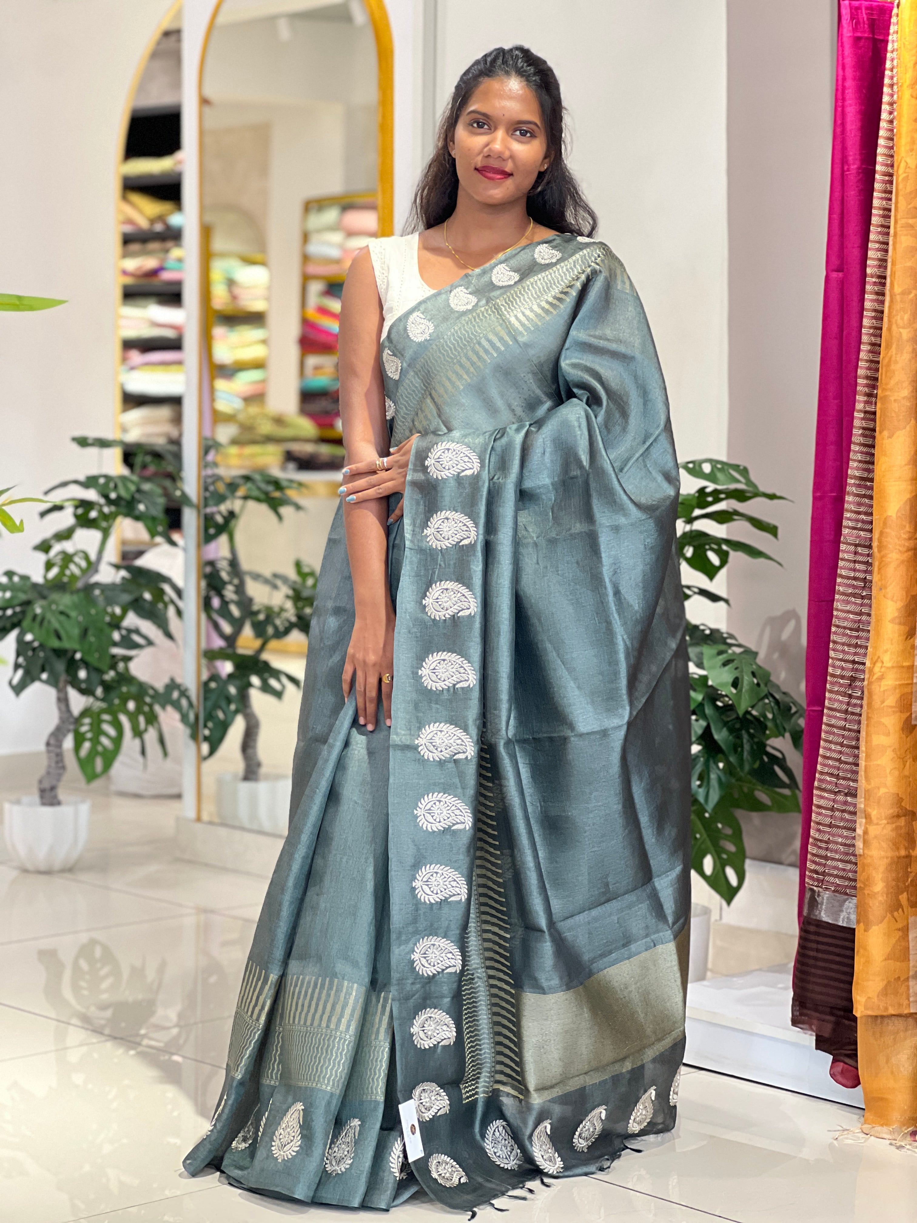 Double Border Detailed pure Tussar Saree | RGD892R