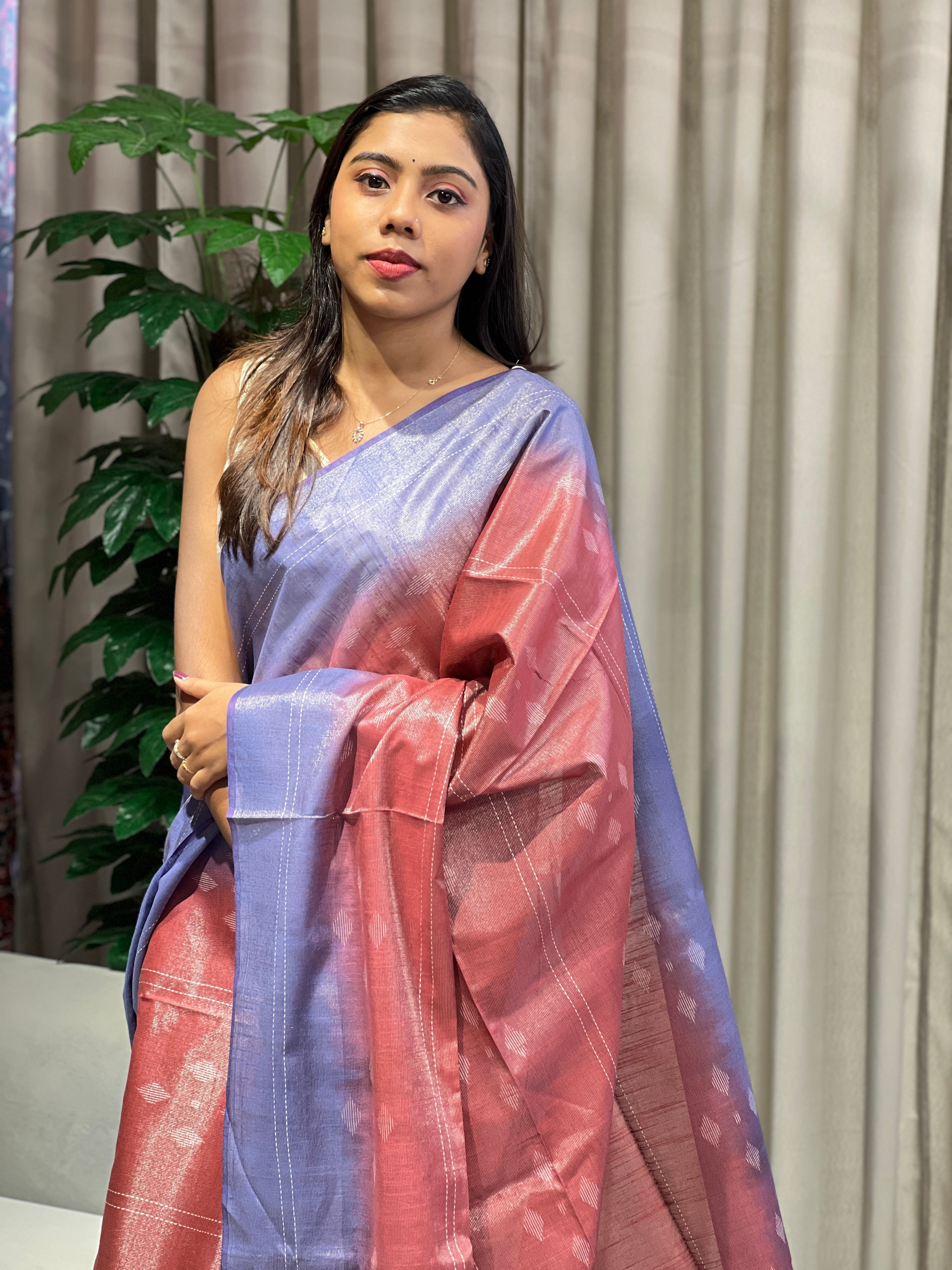 Thread Weaved Tussar Finish Saree | PF1140