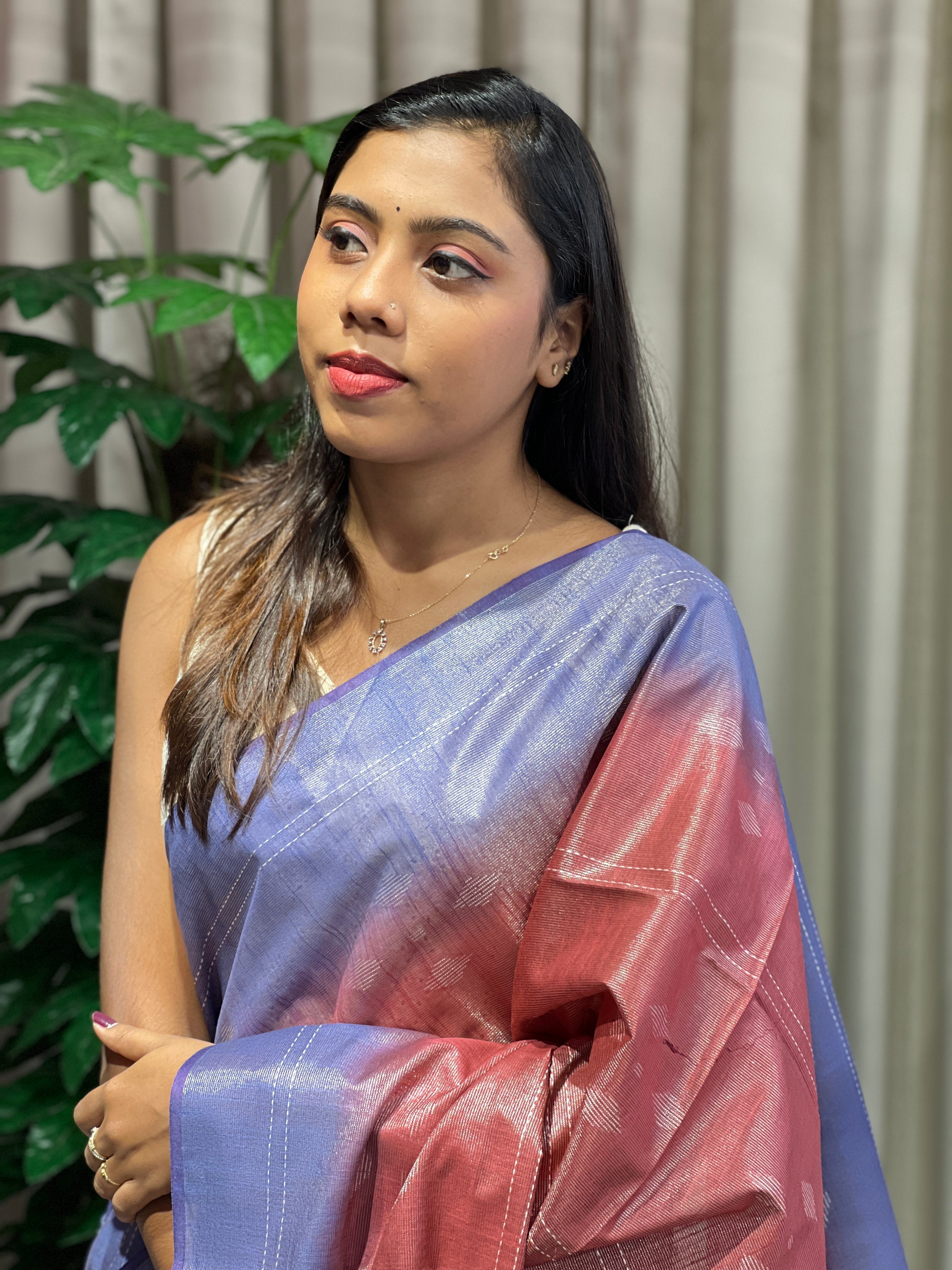 Thread Weaved Tussar Finish Saree | PF1140