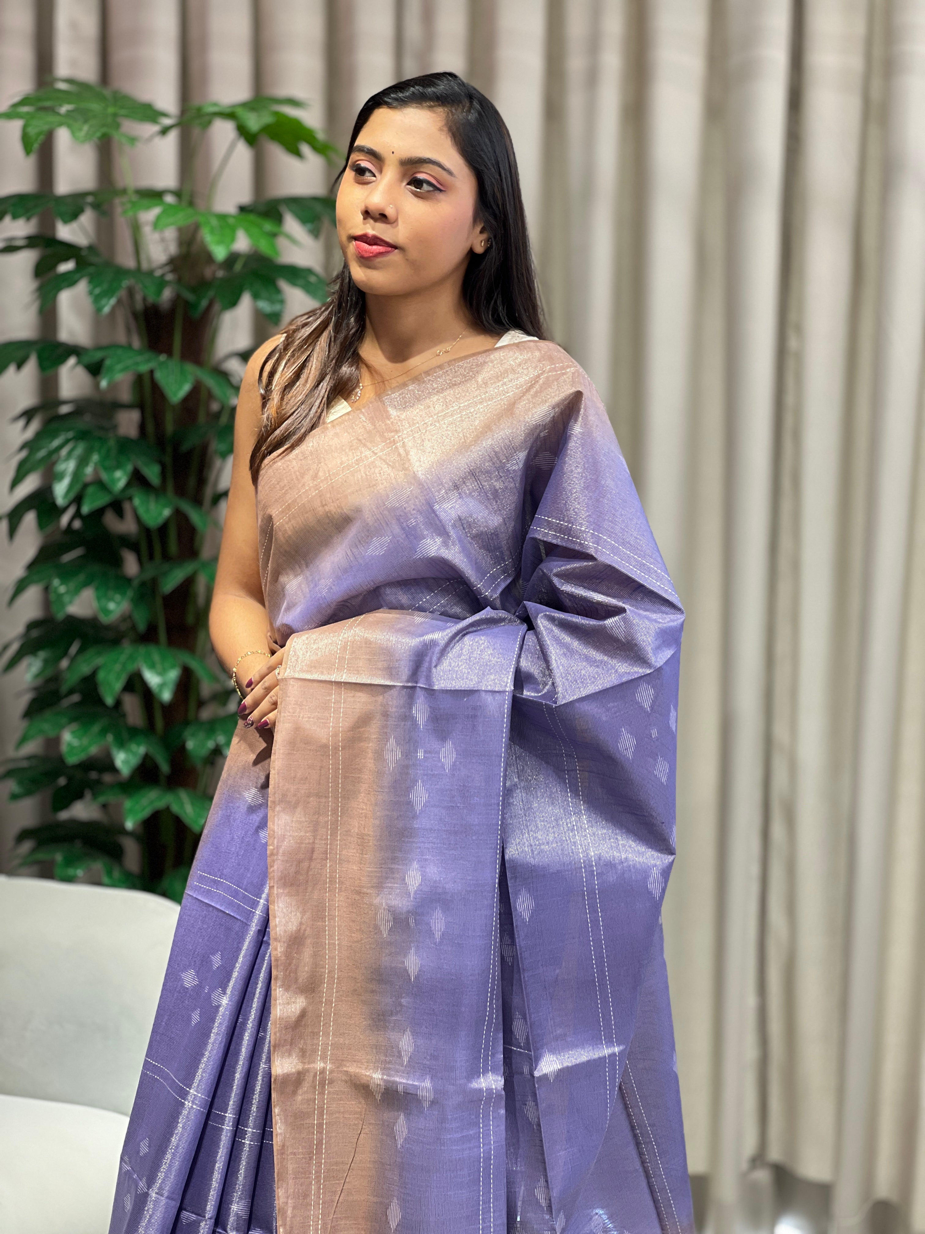 Thread Weaved Tussar Finish Saree | PF1142