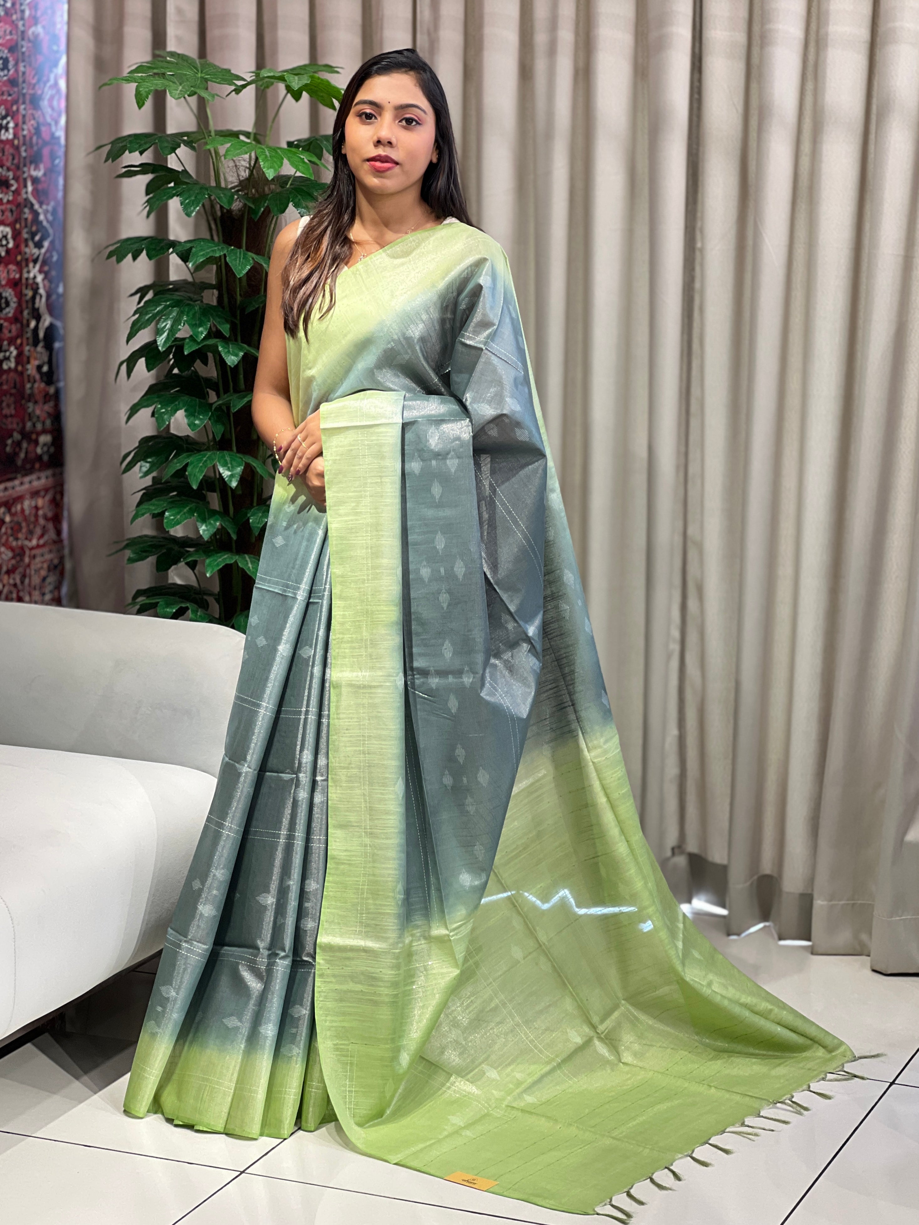 Thread Weaved Tussar Finish Saree | PF1144