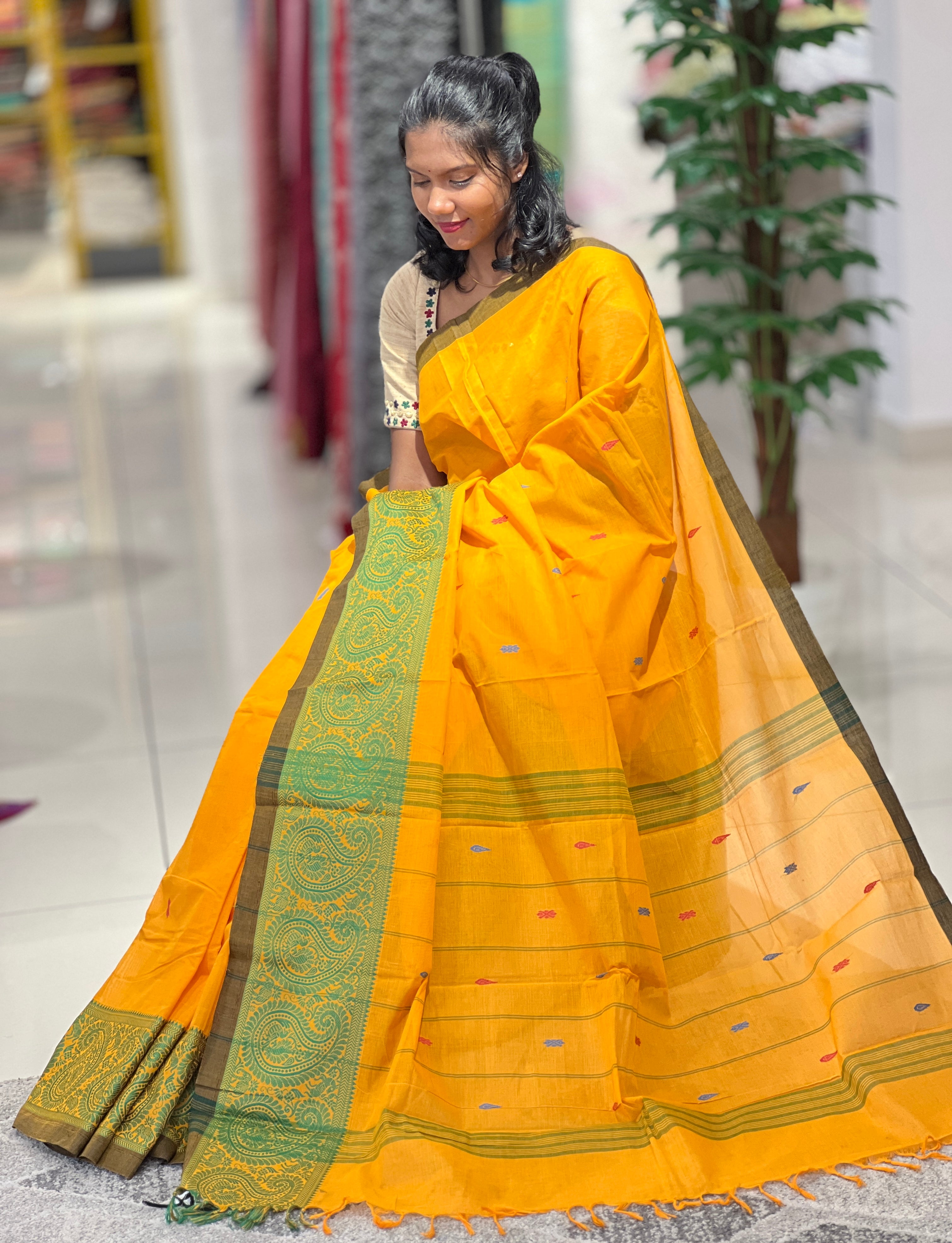 Thread Weaving Kanchi Cotton Saree | VR159