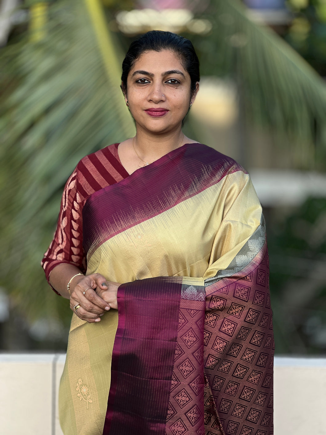 Line Weaving Patterns Soft Silk Kanchipuram Saree | GSH133