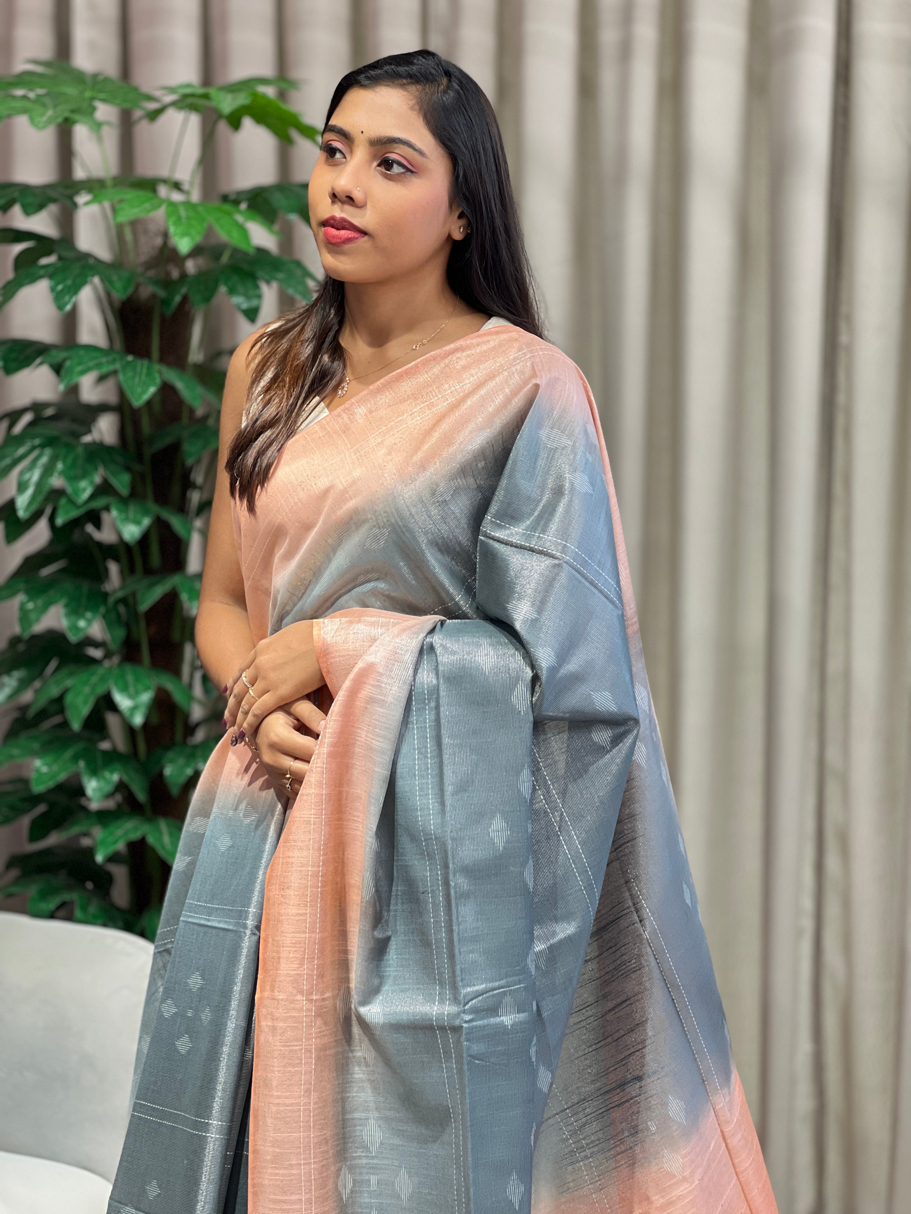 Thread Weaved Tussar Finish Saree | PF1146