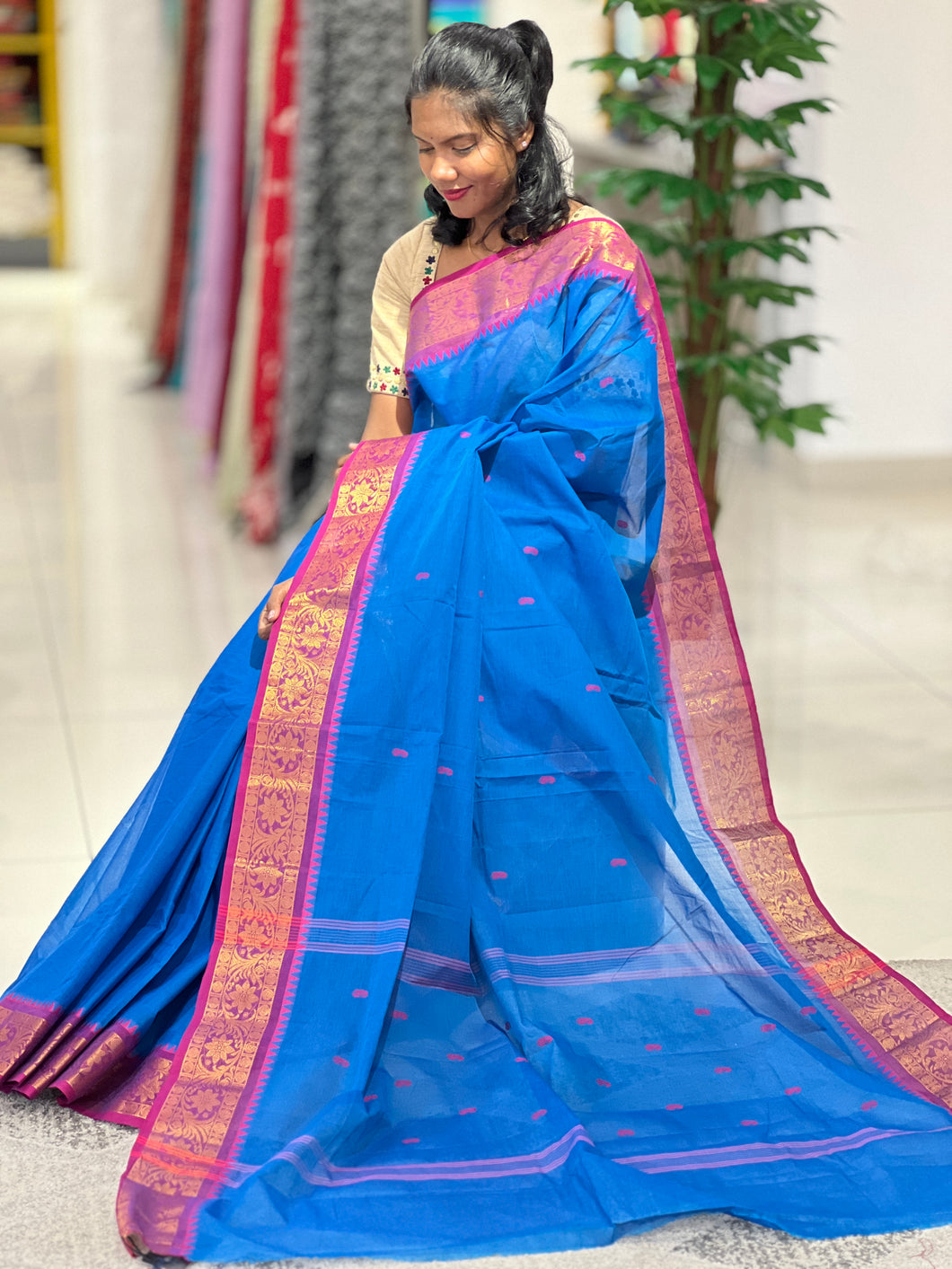 Traditional Kanchi Cotton Sarees  | VR215