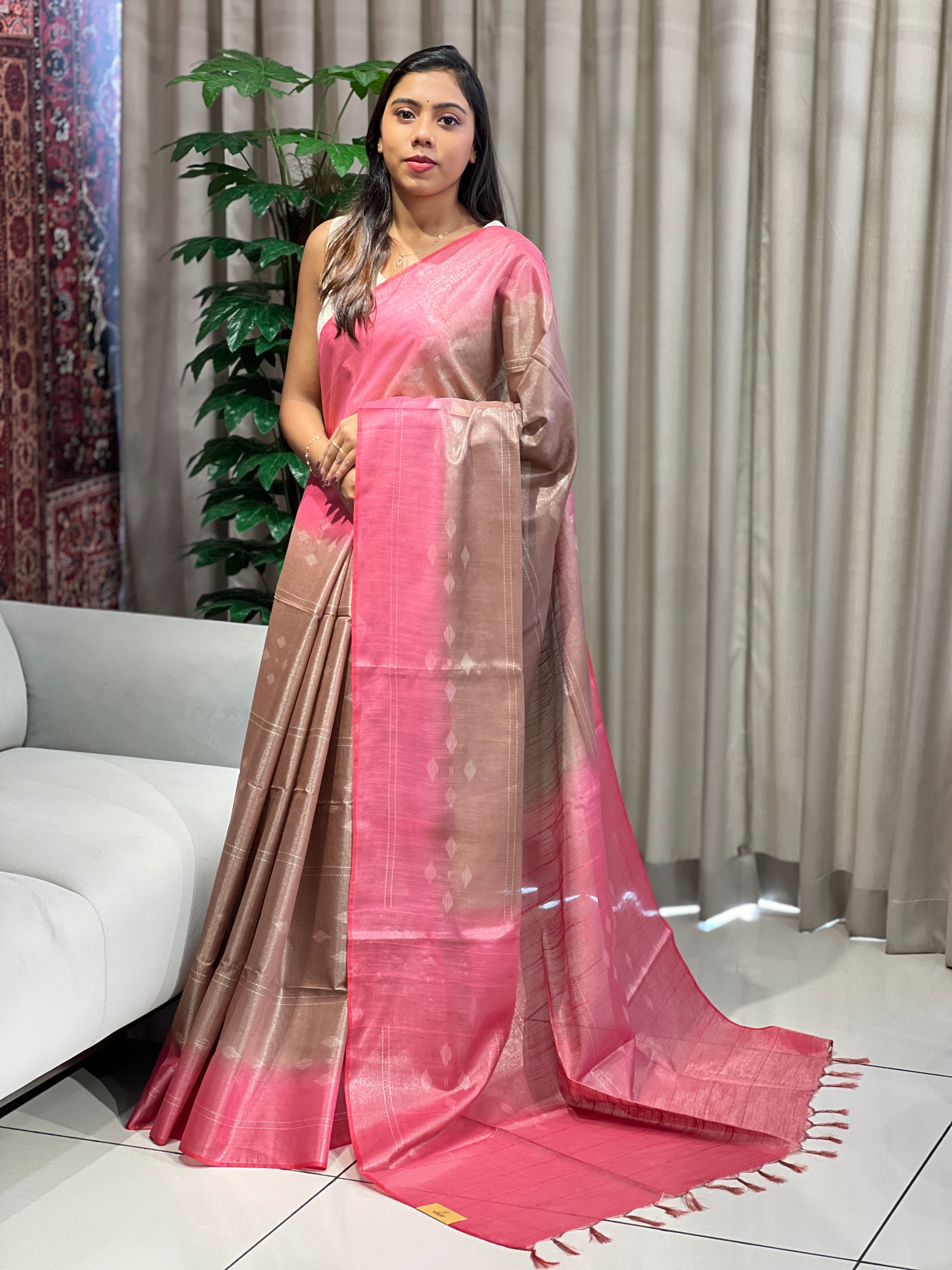 Thread Weaved Tussar Finish Saree | PF1143