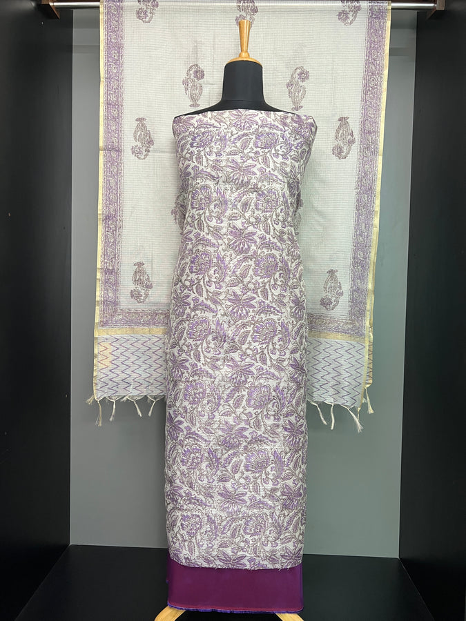 Digital Printed Floral Jaal Patterned Silky kota Salwar Set | SW2238