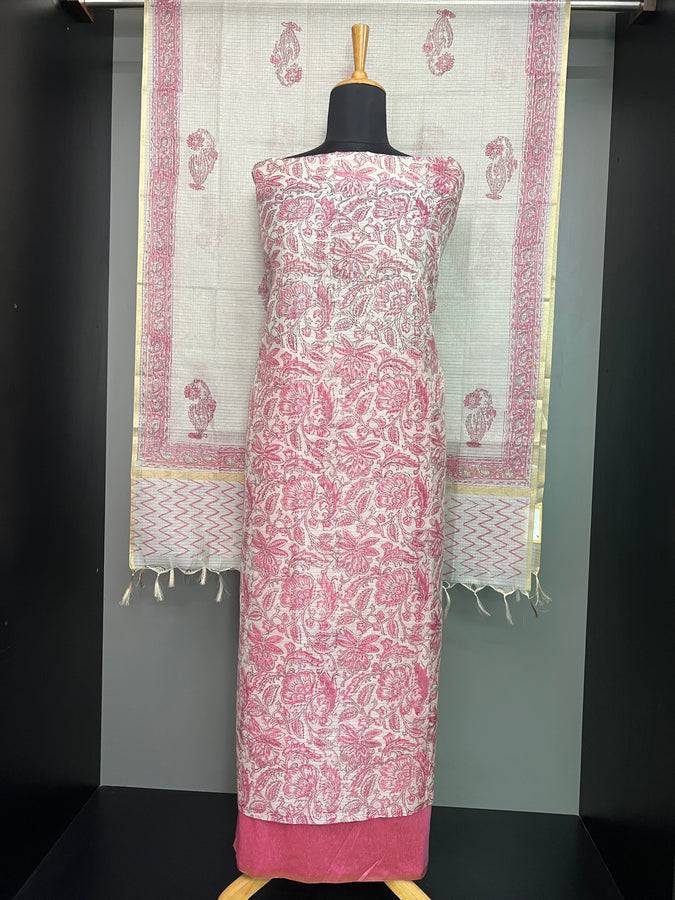 Digital Printed Floral Jaal Patterned Silky kota Salwar Set | SW2239