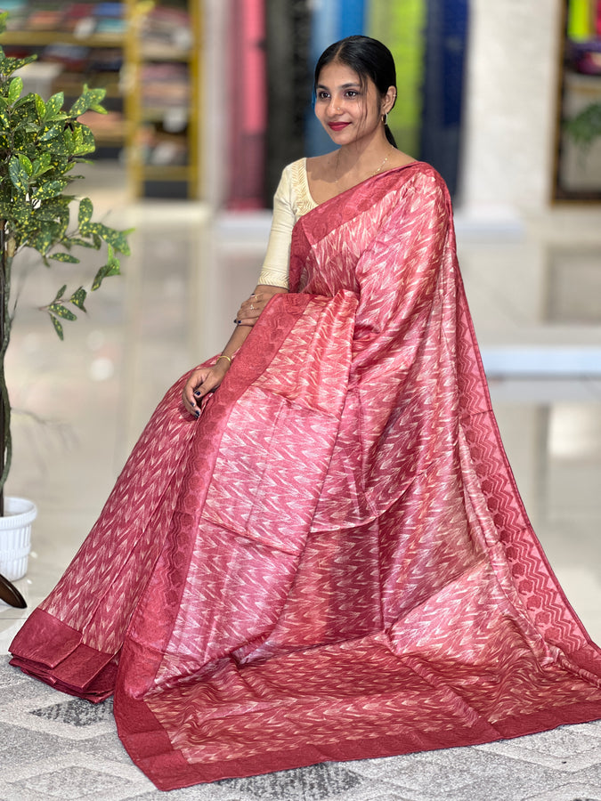 Screen Printed Tussar Saree | YNG404