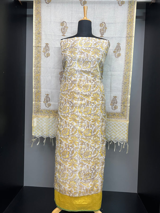 Digital Printed Floral Jaal Patterned Silky kota Salwar Set | SW2237