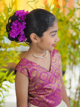 Brocade Patterned Banarasi Katan Handloom Unstitched Top & Skirt | ONK103