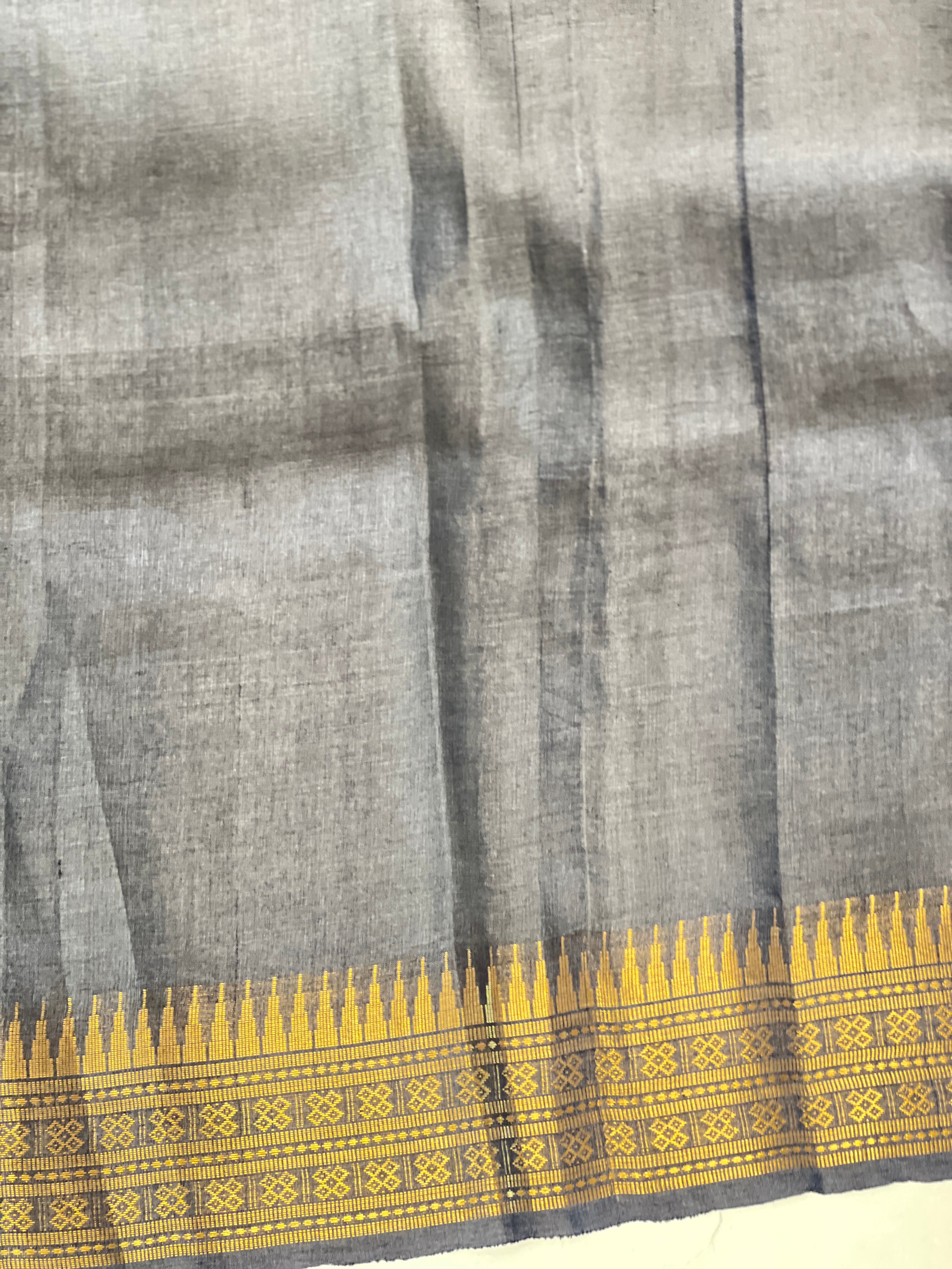 Floral Machine Embroidery Pure Tussar Saree | RGD912R