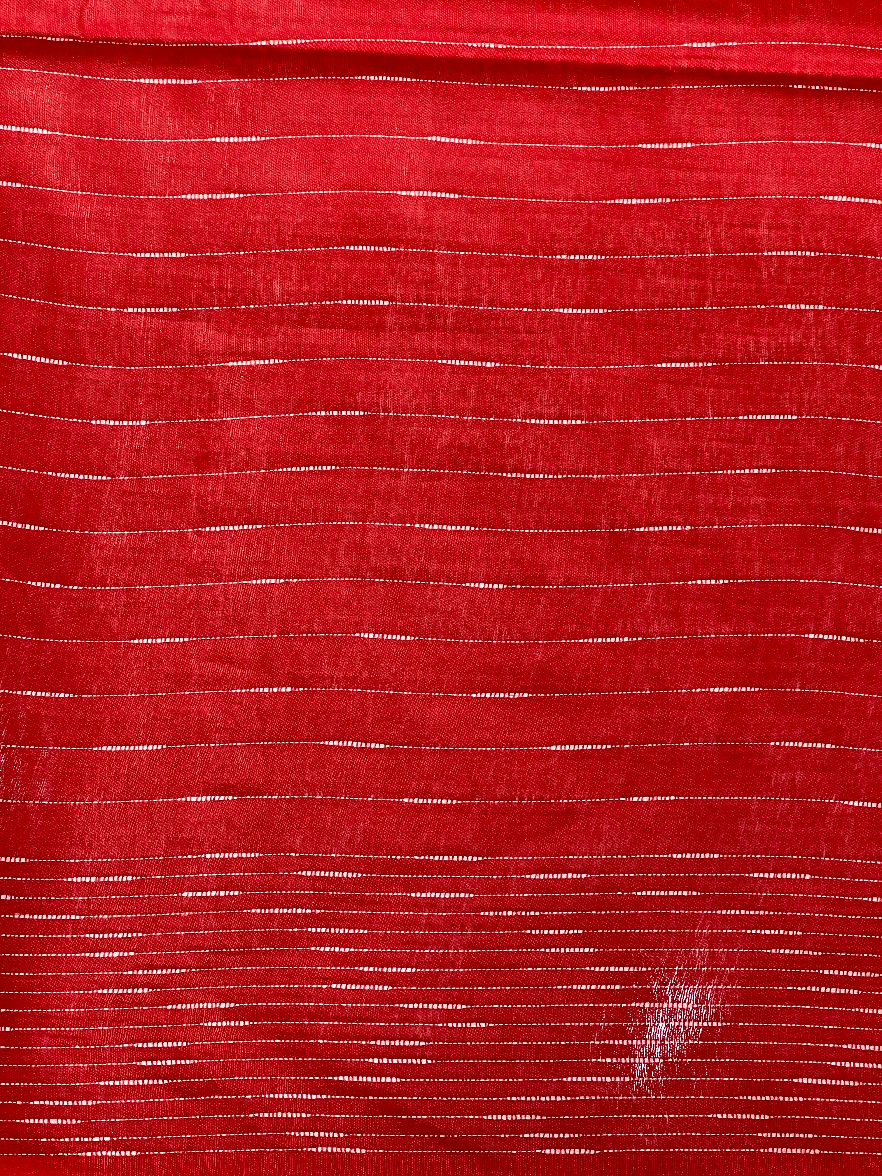 Thread Woven Stripe Patterned Semi Tussar Saree | PF1084