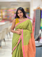 Golden Zari Stripe Detailed Cotton Saree | PH257