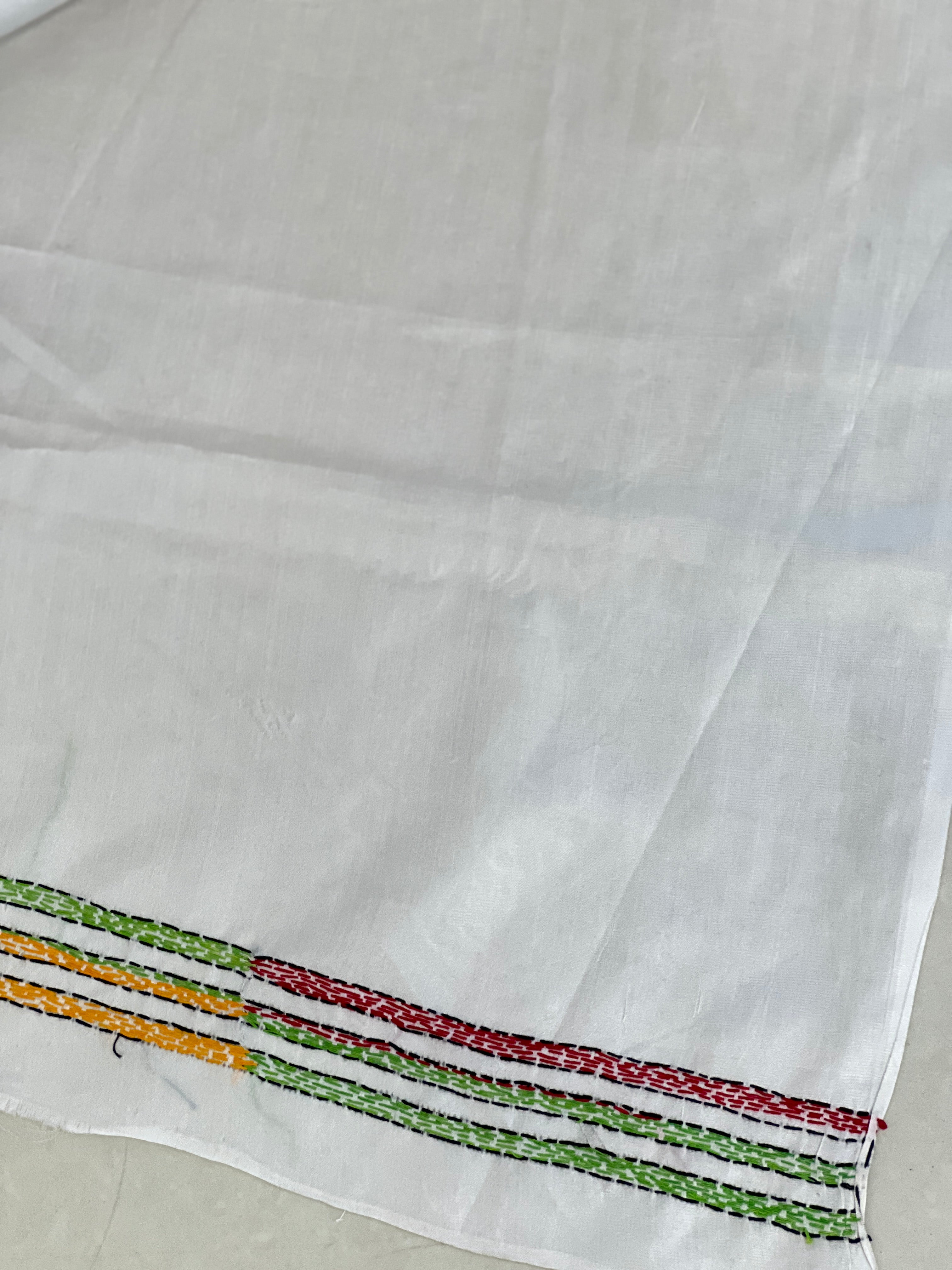 Hand Kantha Embroidered Tussar Saree | AYD233