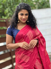 Honey Comb Design Bhagalpuri Linen Saree | NHH192