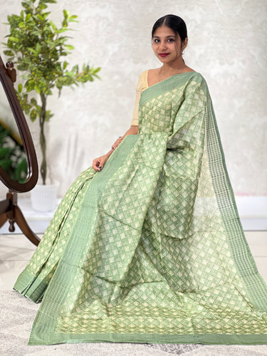 Screen Printed Tussar Saree | YNG403