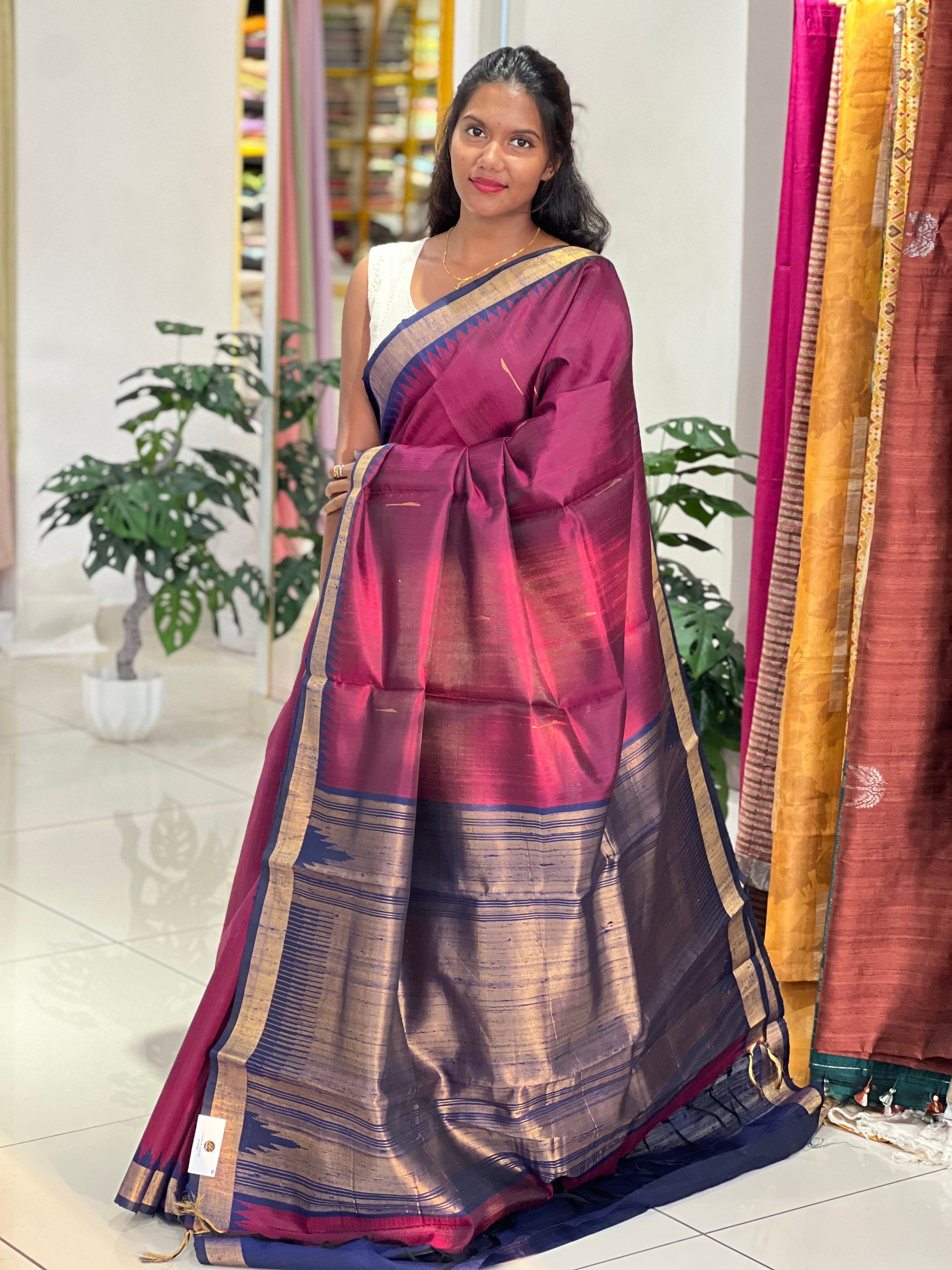 Zari Woven Raw Silk Saree | HS1338