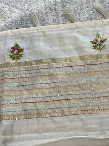 Hand Embroidery Detailed Tussar Saree | SHC123