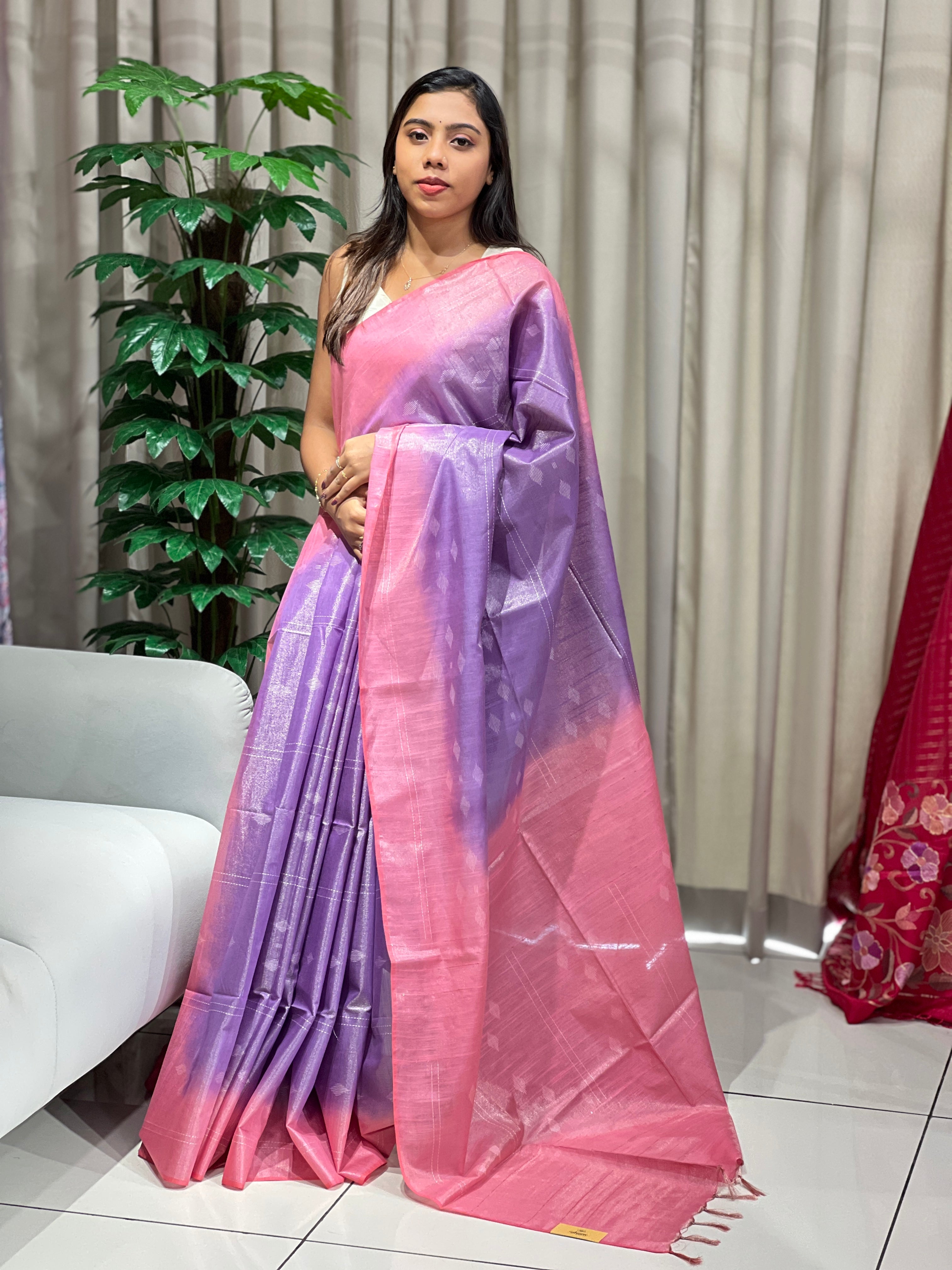 Thread Weaved Tussar Finish Saree | PF1145