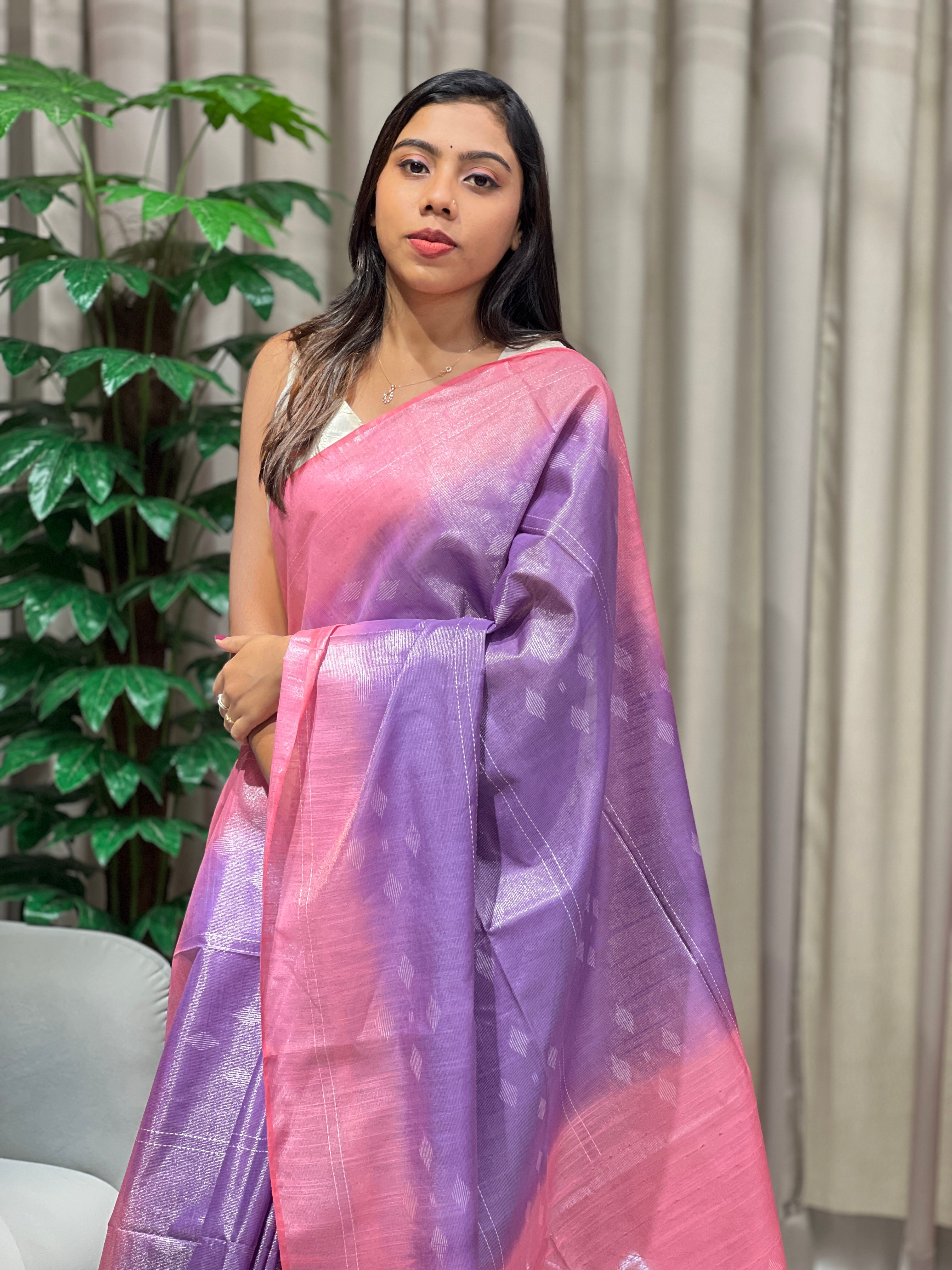 Thread Weaved Tussar Finish Saree | PF1145